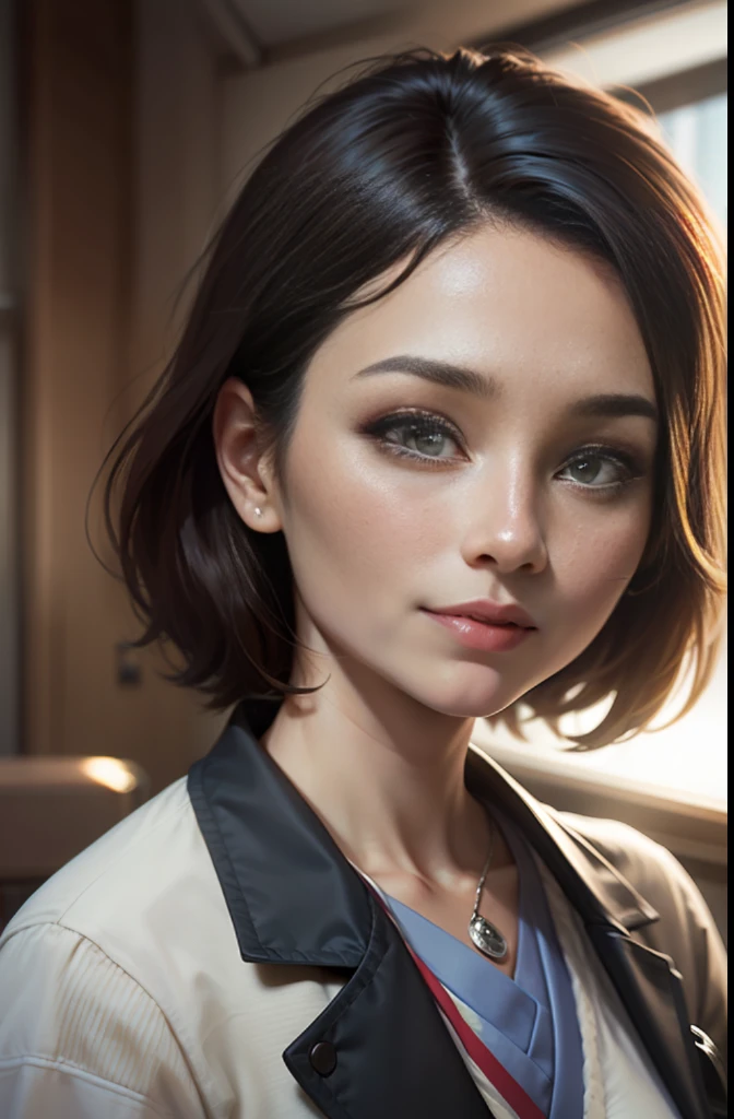 beautiful female doctor, middle-aged female doctor, delicate facial features, jpn, in medical clinic, lens flare, wide angle, film grain, cinematic lighting, // masterpiece, anatomically correct, textured skin, super detail, high detail, high quality, high quality, smile, smile, 35mm, eye level shooting, sony fe gm, sony fe, lens flare, 35mm, Wide Angle, Eye Level Shooting, Sony FE GM, Sony FE, Film Grain, Cinema Lighting, UHD, ccurate, 16k, UHD, masterpiece, ccurate, anatomically correct, textured skin, super detail, high detail, high quality, award-winning, best quality, high resolution, 16k