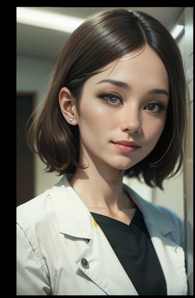 Beautiful female doctor, Middle-aged female doctor, Delicate facial features, JPN, In the medical clinic, lens halo, wideangle, filmgrain, cinemaitic lighting, //masterpiece, anatomical correct, dtextured skin, superdetails, ahigh details, high quailty, Award-Awarded, best qality, HIGH RESOLUTION, light smile, grin, smile, 35mm, eye-level shot, Sony FE GM, Sony FE, lens flare, 35mm, Wide-Angle, Eye-Level Shot, Sony FE GM, Sony FE, film grain, cinematic lighting, UHD, ccurate, 16k, UHD, masterpiece, ccurate, anatomically correct, textured skin, super detail, high details, high quality, award winning, best quality, highres, 16k