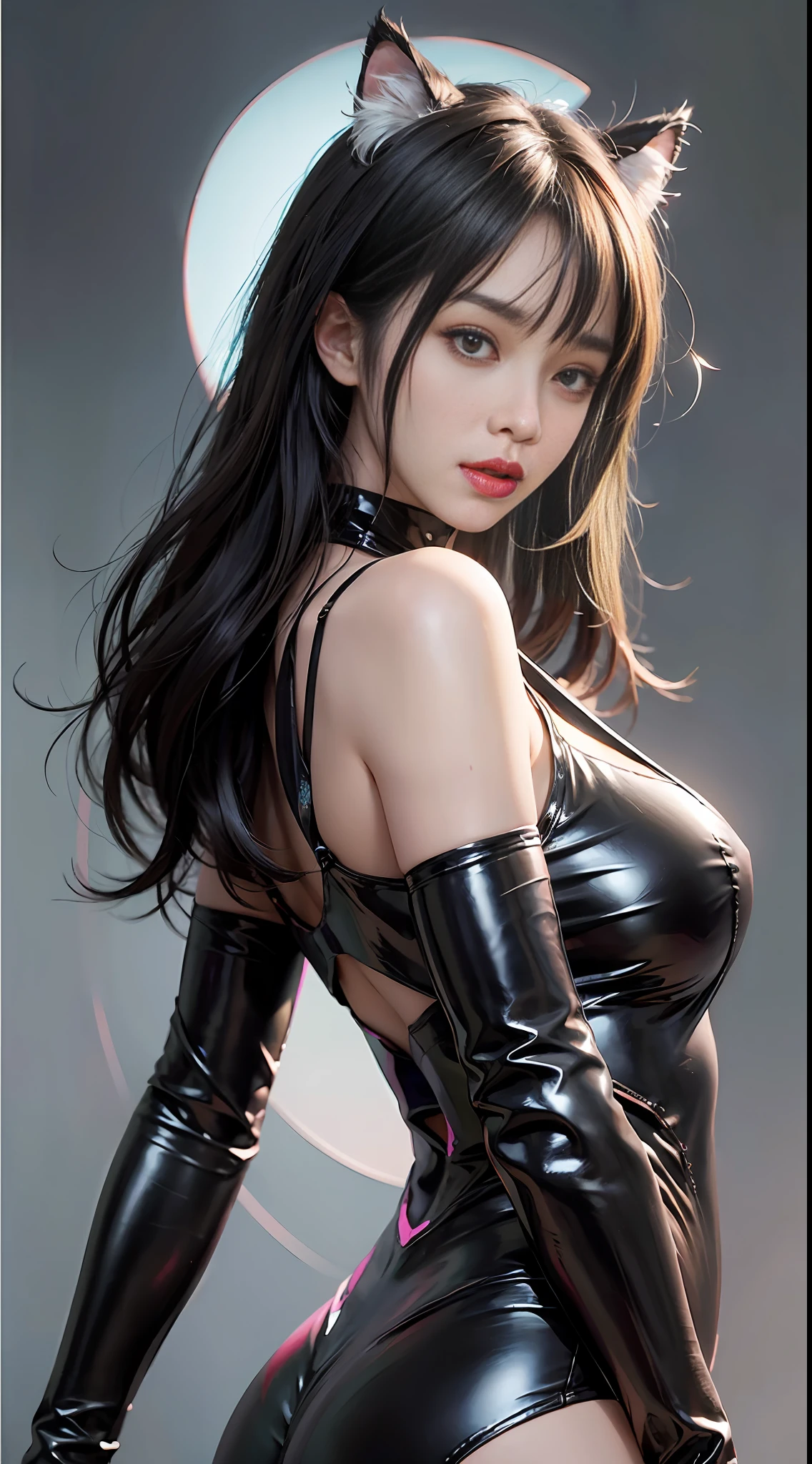 Black haired woman in a silver sleeveless cat suit posing for a picture, extremely detailed artgerm, artgerm on artstation pixiv, ig model | artgerm, fanart best artstation, ! dream artgerm, 8k high quality detailed art, artgerm. high detail, ross tran 8 k, artgerm. anime illustration
