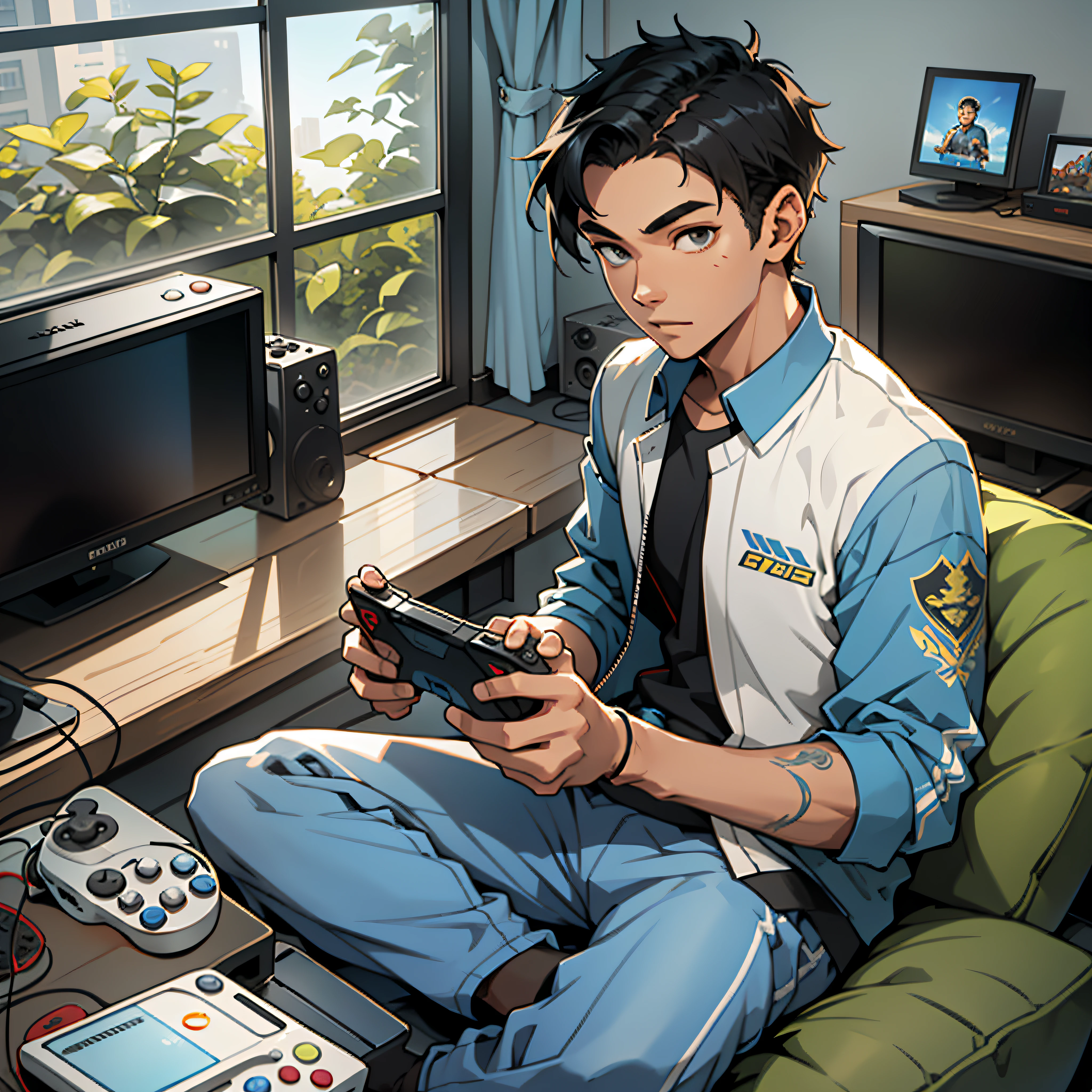 Handsome boy avatar, full of sunshine, very looking forward to tomorrow, and loves to play game consoles --auto --s2