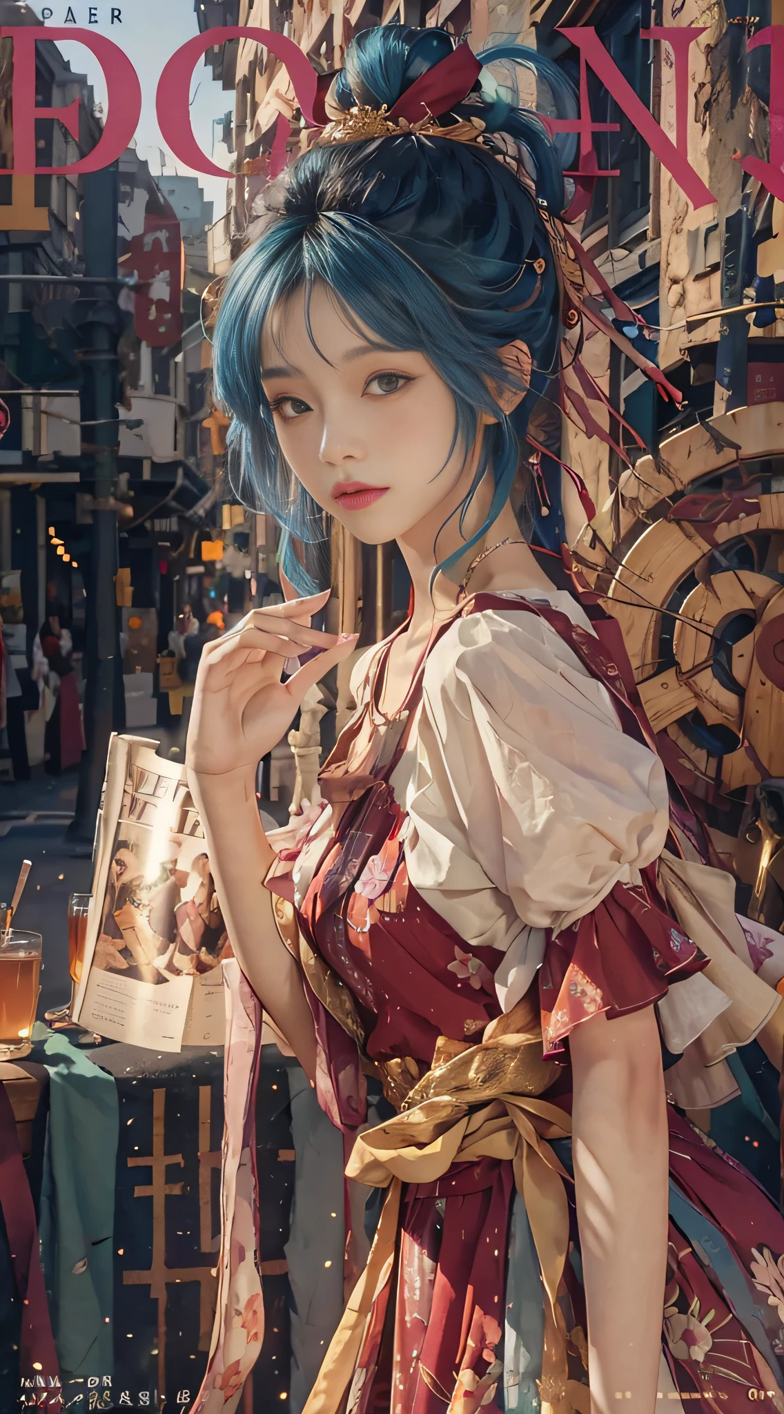 Masterpiece, Superb Style, Spring Dress, Colored Hair, Outdoor, Magazine Cover, Upper Body
