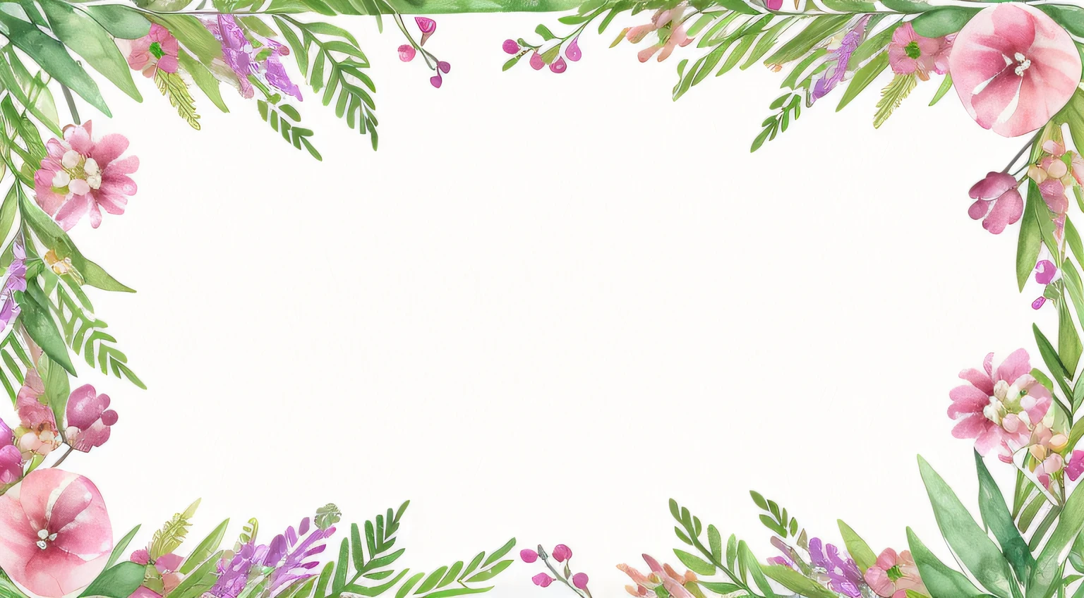 #3b4195 Beautiful flowers, berries, ferns, leaves, watercolor pattern in calm colors on color background. Watercolor paper texture.