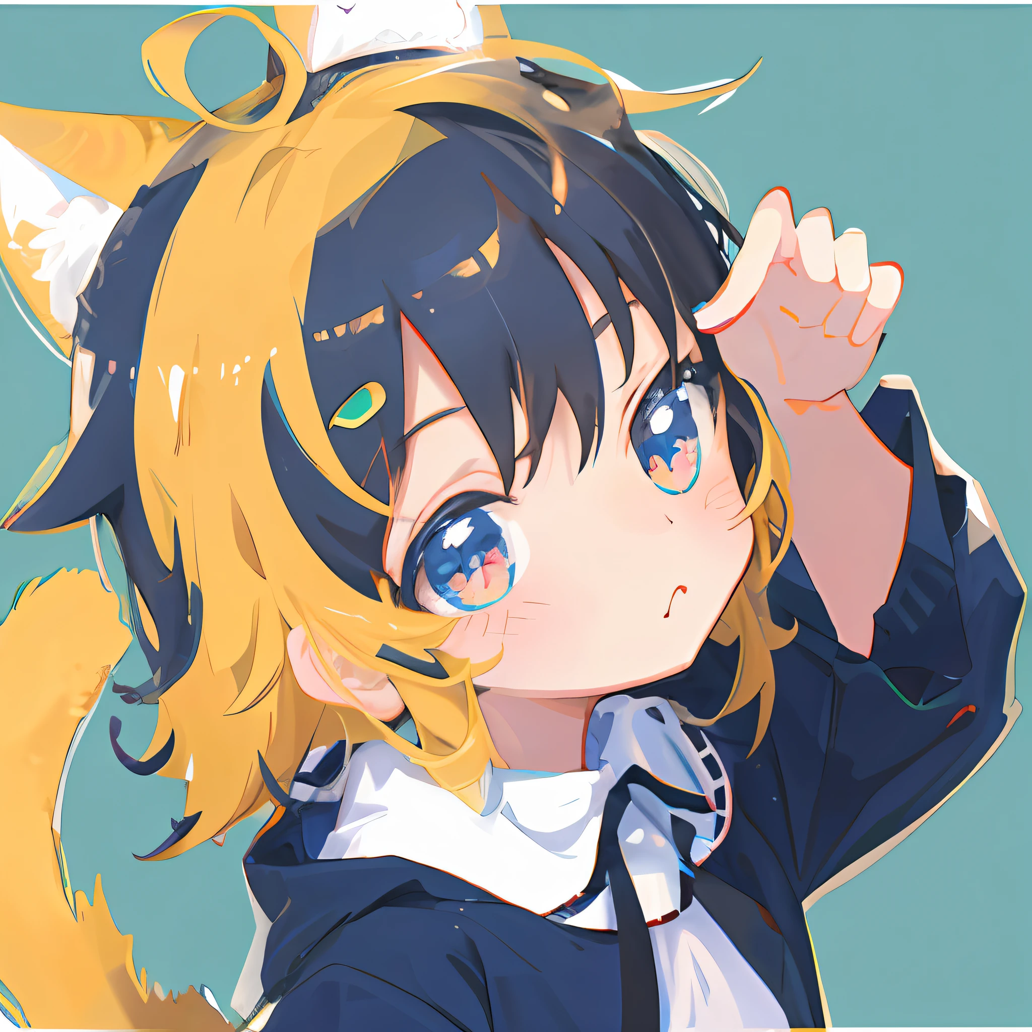 anime character with a cat ears and a blue shirt, anime moe artstyle, cute anime catgirl, anime girl with cat ears, rin, anime catgirl, girl with cat ears, cute!! chibi!!! catgirl, loli, catgirl, neko, nekomimi, beautiful anime catgirl, anime visual of a cute girl, cat girl