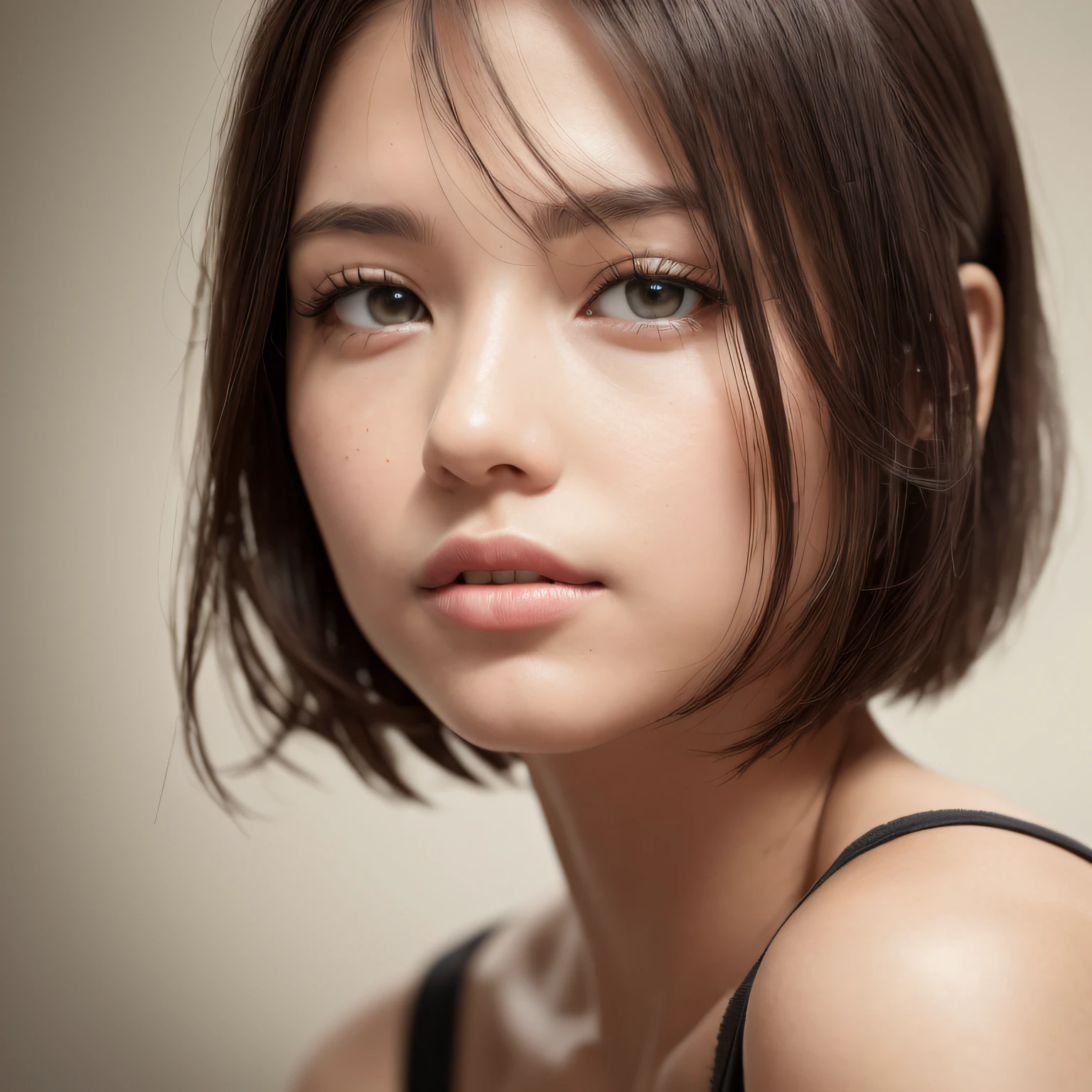 (masterpiece:1.3), (8k, photorealistic, RAW photo, best quality: 1.4), (1girl), beautiful face, (realistic face), (black hair, short hair:1.3), a beautiful Chinese girl, beautiful hairstyle, realistic eyes, beautiful detailed eyes, (realistic skin), Beautiful skin, (slip dress), background rich, ridiculous, attractive, super high resolution, super realistic, very detailed, golden ratio
