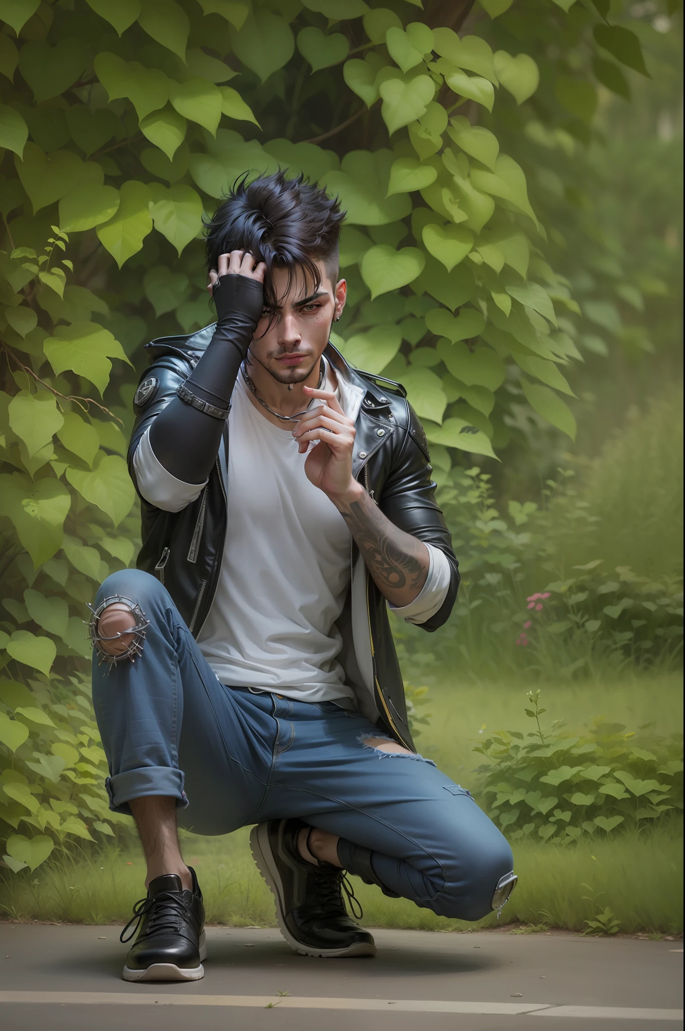 Background change cyberpunk handsome boy ultra realistic face