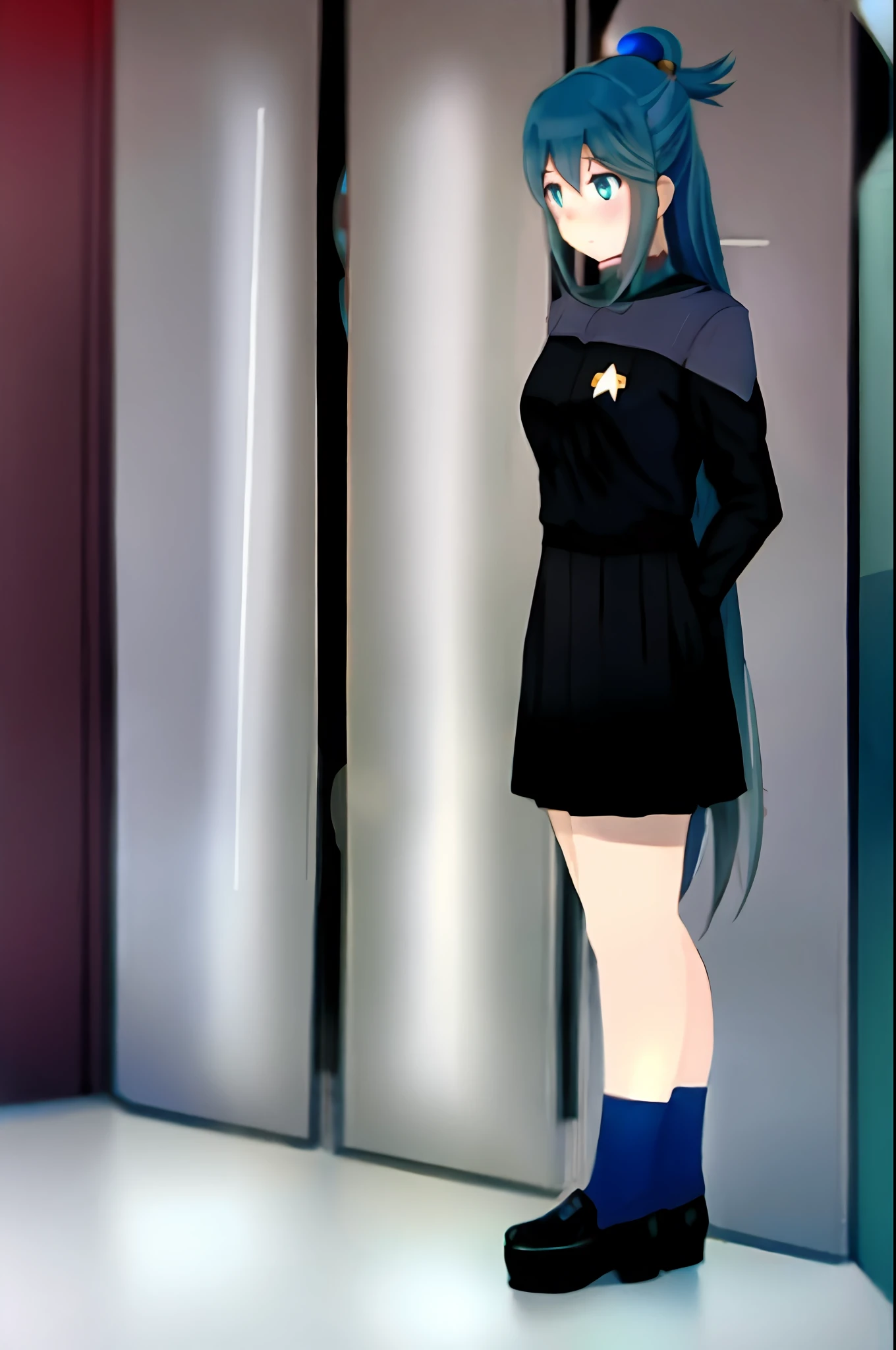 aqua \(konosuba\) 
ds9st uniform