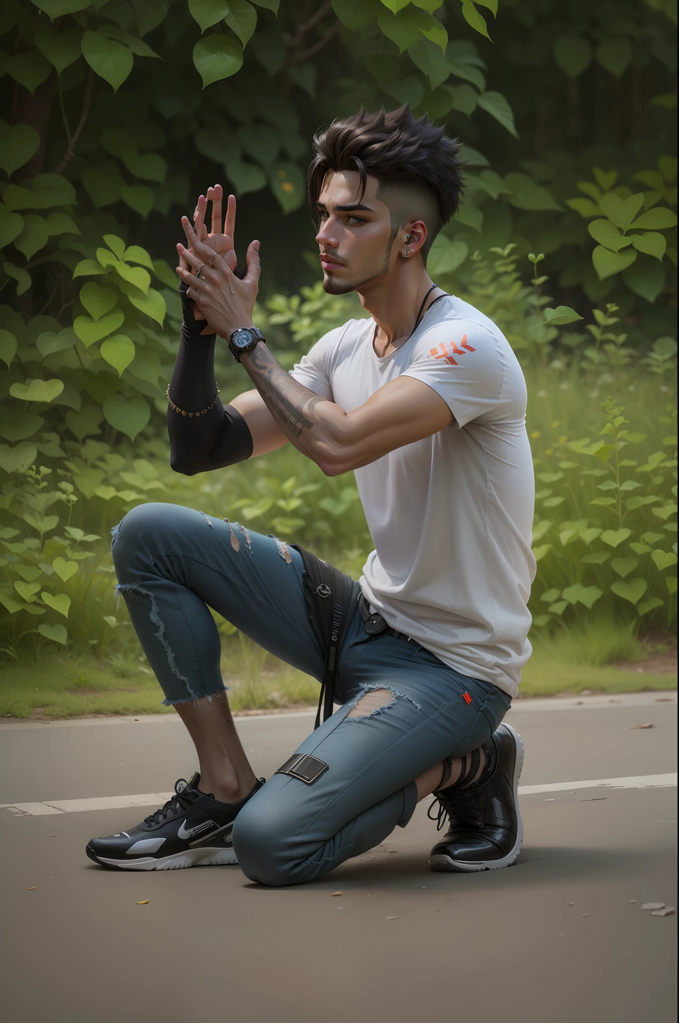 Background change cyberpunk handsome boy ultra realistic face