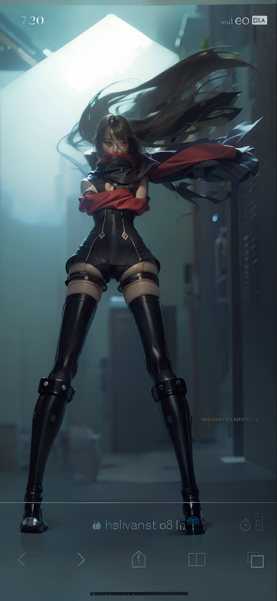 Full body, back appearance, underwear