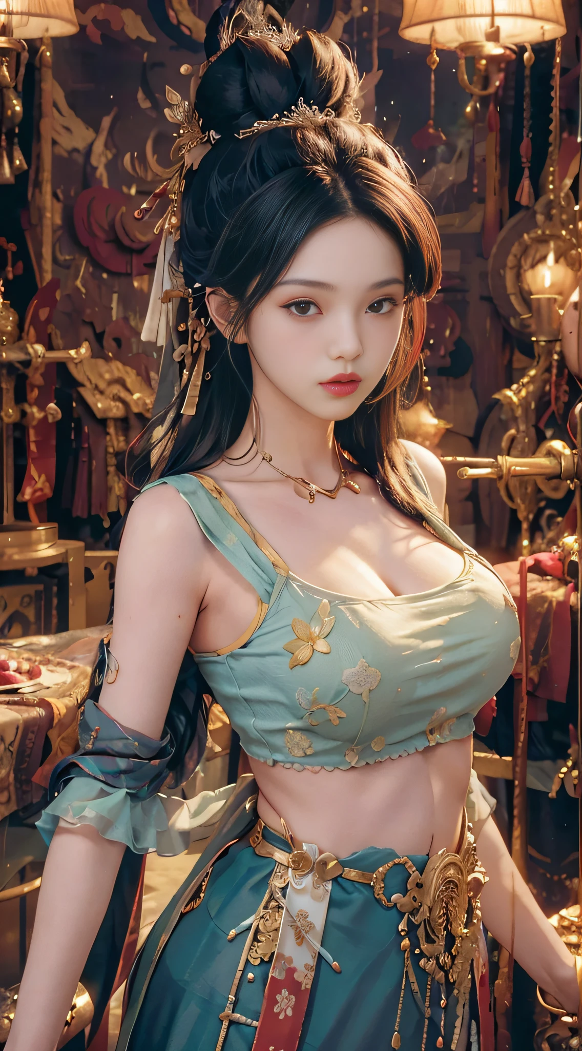 (Masterpiece: 1.2, Best Quality), (Real Pictures, Intricate Details), (1 Lady, Solo, Upper Body, Big Breasts) Clothing: neat, stylish, cool,