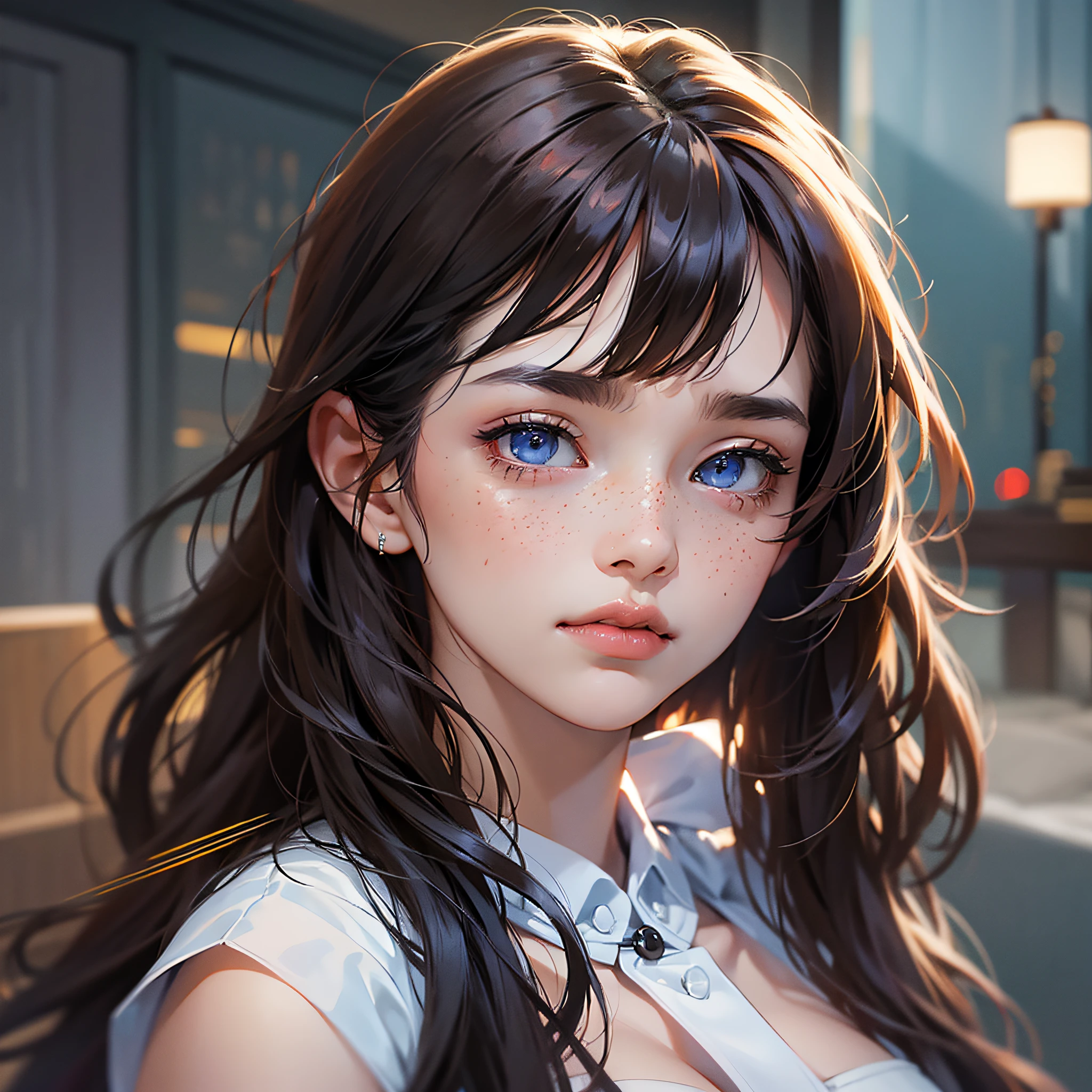 (hyperrealistic), (illustration), (high resolution), (8K), (extremely detailed), (best illustration), (beautiful detailed eyes), (best quality), (ultra-detailed), (masterpiece), (detailed face), solo, (dynamic pose), 1 girl, 18 years old, student, red and black curly hair, freckles, big breasts, blue eyes, chinese girl, small and cute, round face, beautiful and moving, nsfw --auto --s2
