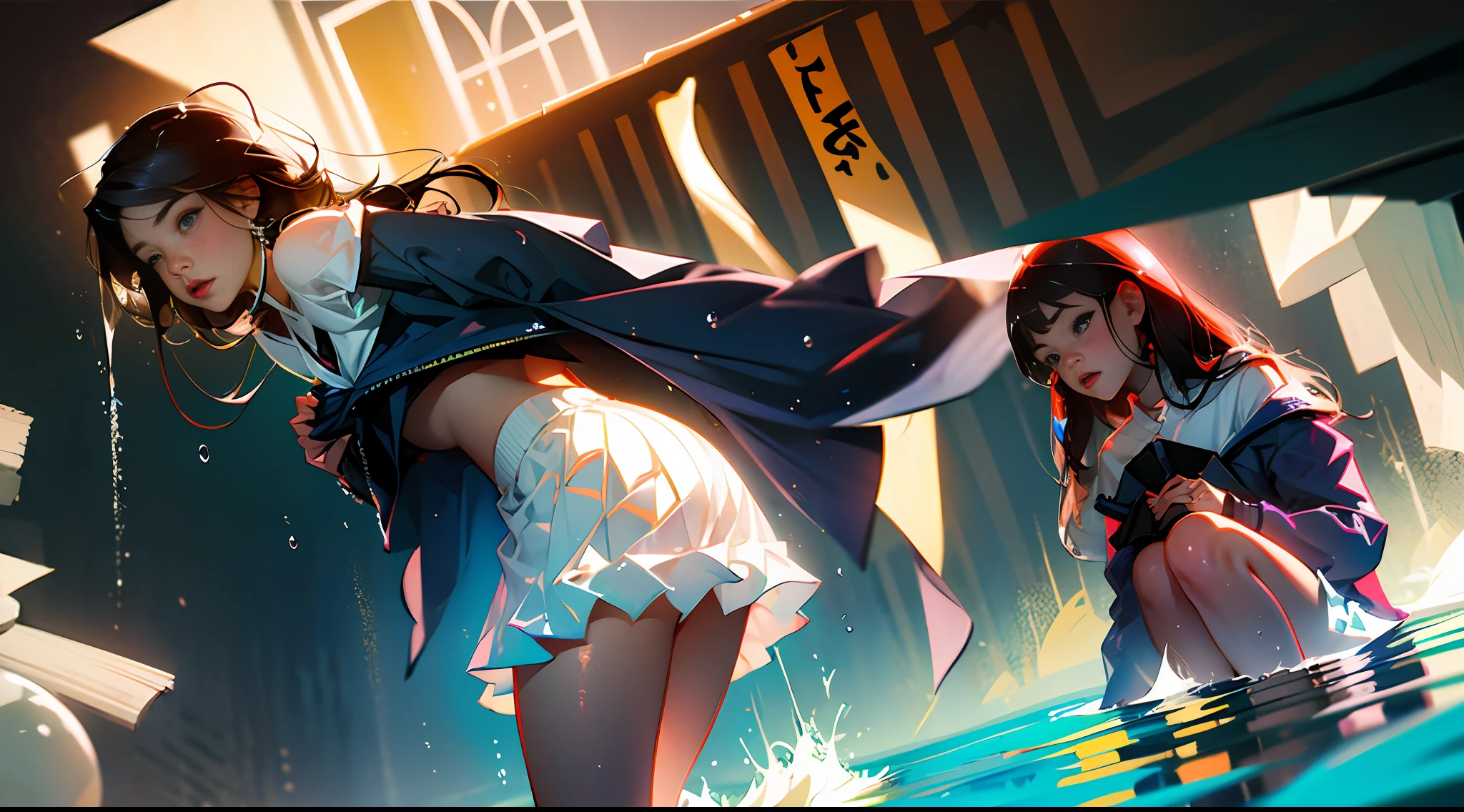 Long hair, students, girls, open legs, desire dissatisfaction, pure, wet all over, thin clothes, tight school uniform, short skirt, beautiful, very few clothes, naked --auto