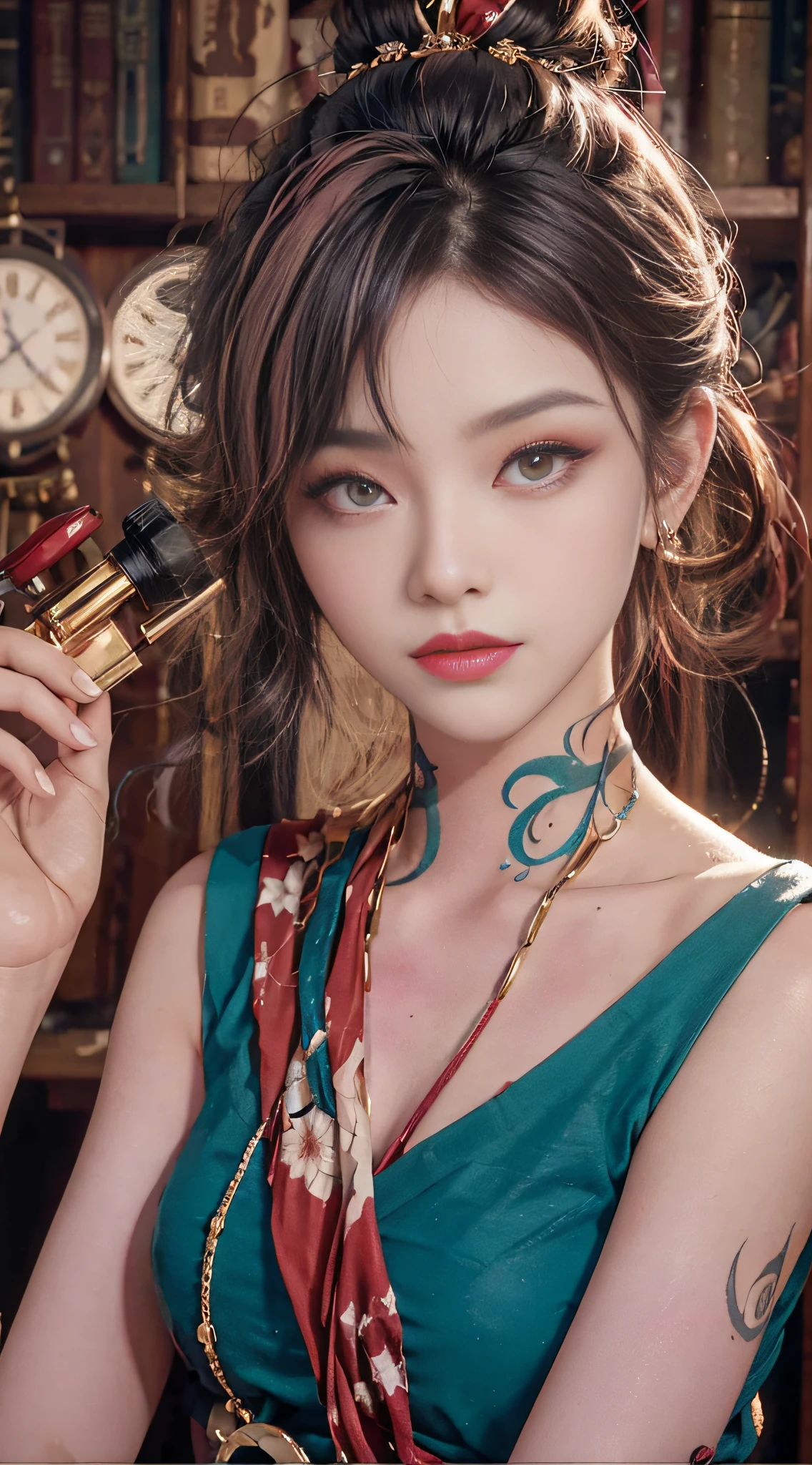 Shave your head or bold hair color with gorgeous makeup