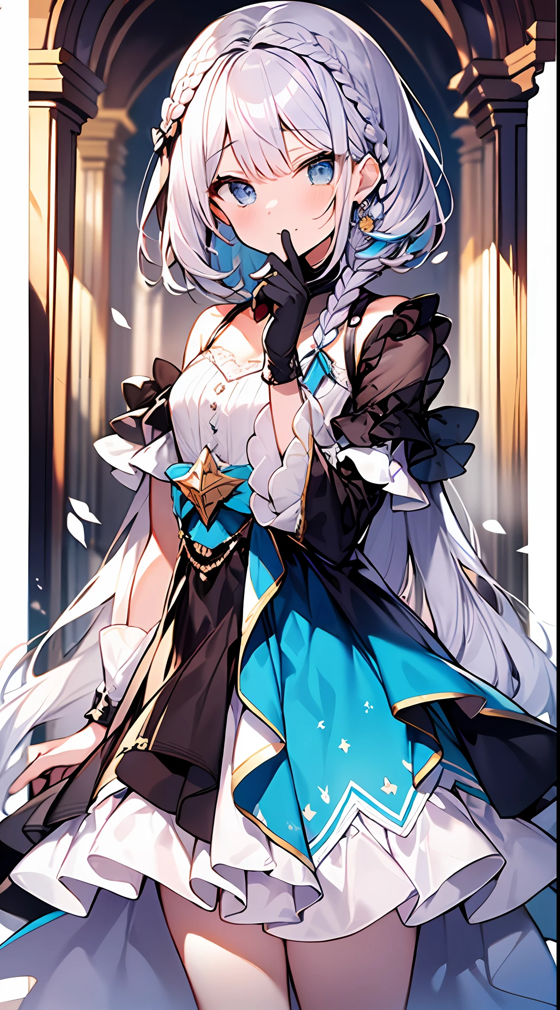 (incredibly absurdres absolutely resolution: 1.5), highest quality, masterpiece, ultra high resolution, 8k, (multiple girls), (gorgeous dresses with many gorgeous and colorful decorations) BREAK shoujo manga style, (li), soft line drawing, digital enhancement, shojo manga touch, environmental change scenes, shojo manga core, ( Hair length to the shoulders))), (((short braid))), ancient capital of the West, full body visible angle, entangle, beautiful and aesthetic: 1.5, High quality: 1.3