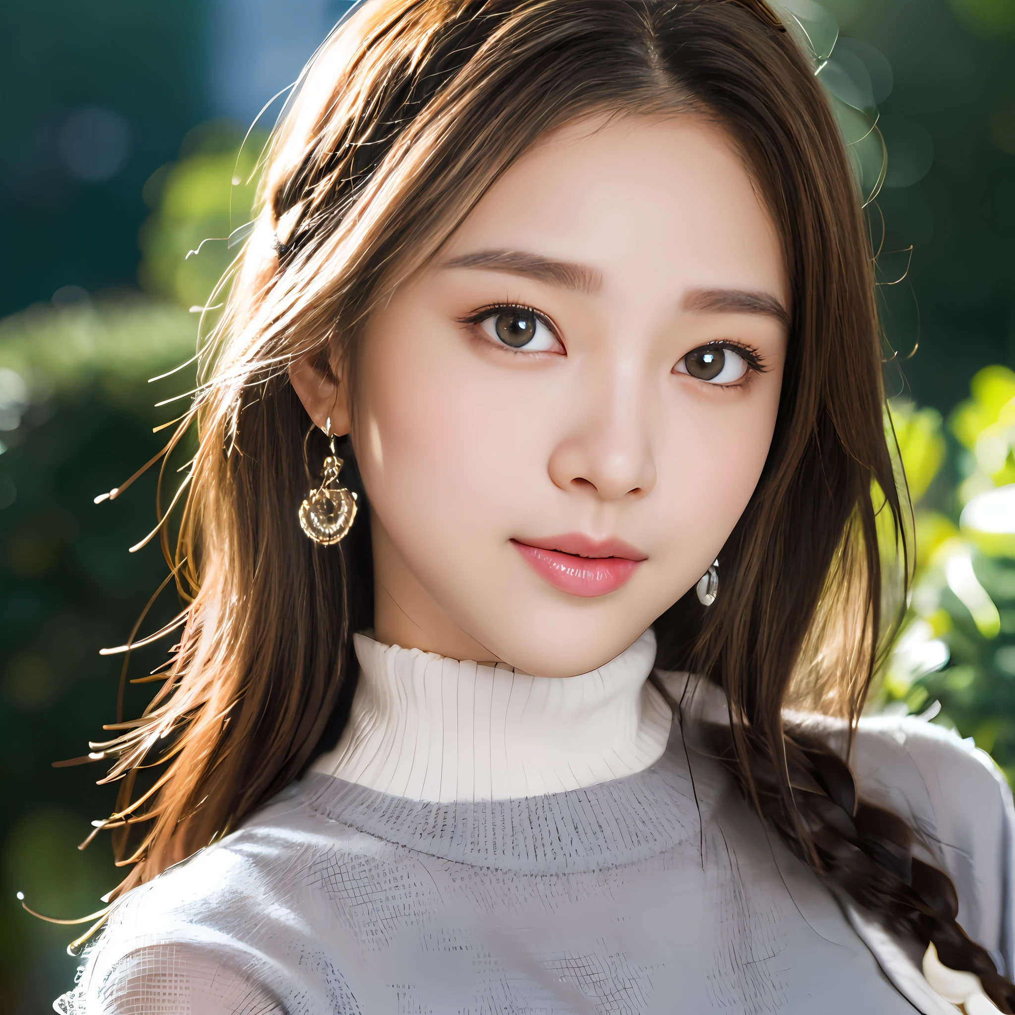 araffe asian woman with long hair wearing a turtleneck sweater, jaeyeon nam, young adorable korean face, portrait of female korean idol, beautiful young korean woman, lee ji-eun, lee ji - eun, gorgeous young korean woman, beautiful south korean woman, park ji-min, cute korean actress, hwang se - on, heonhwa choe