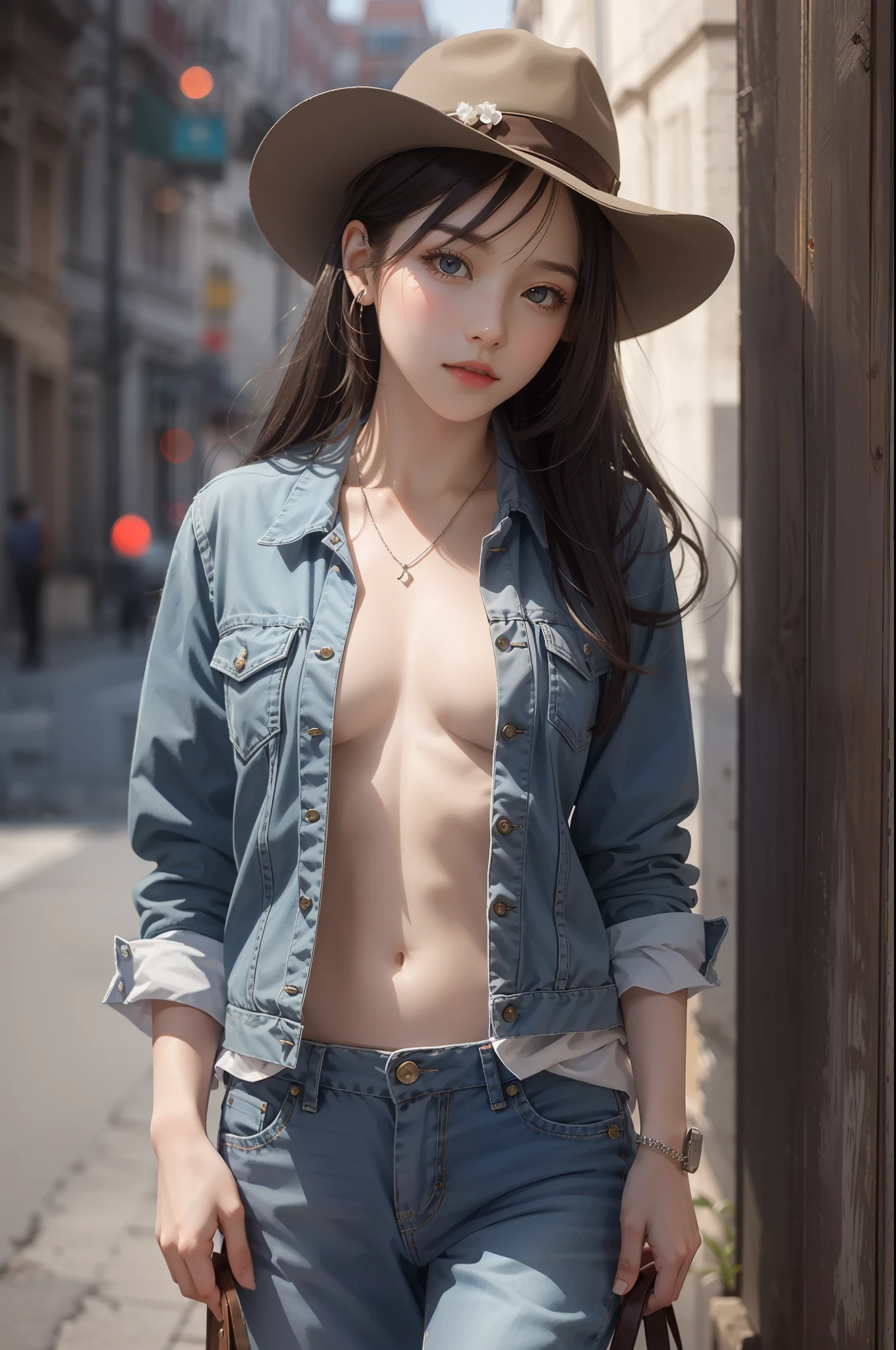 (Best Quality, Masterpiece: 1.1), (Realistic: 1.4), 1 Girl, Cowboy Shot