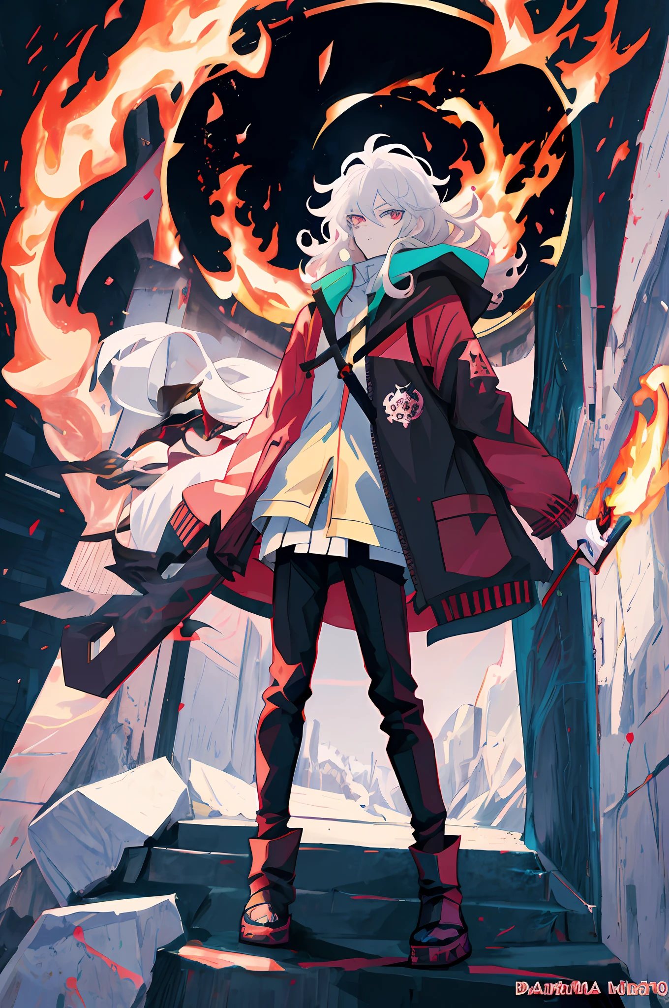 anime character with sword and fire in background, handsome guy in demon slayer art, nagito komaeda, best anime 4k konachan wallpaper, demon slayer rui fanart, key anime art, badass anime 8 k, detailed key anime art, demon slayer artstyle, detailed anime character art, white haired deity, zerochan art, light novel cover art, official art