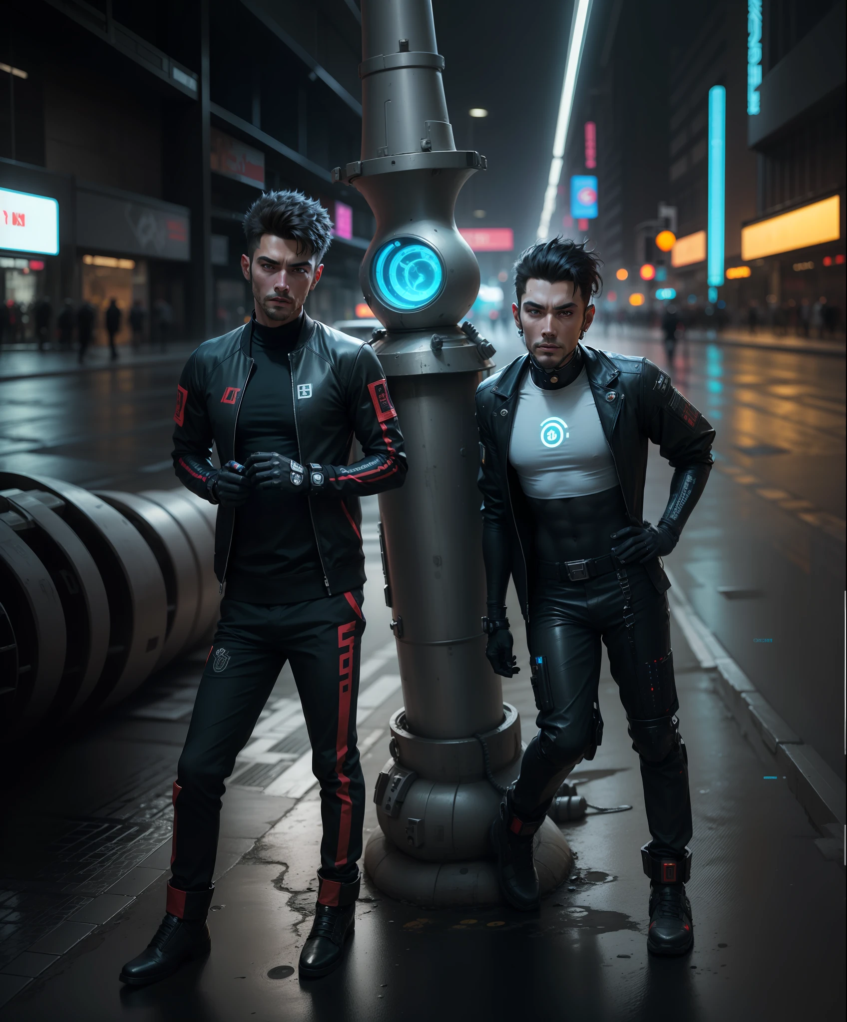 change background cyberpunk handsome yang'robots,in,sity'realistic face,8k,ultra realistic