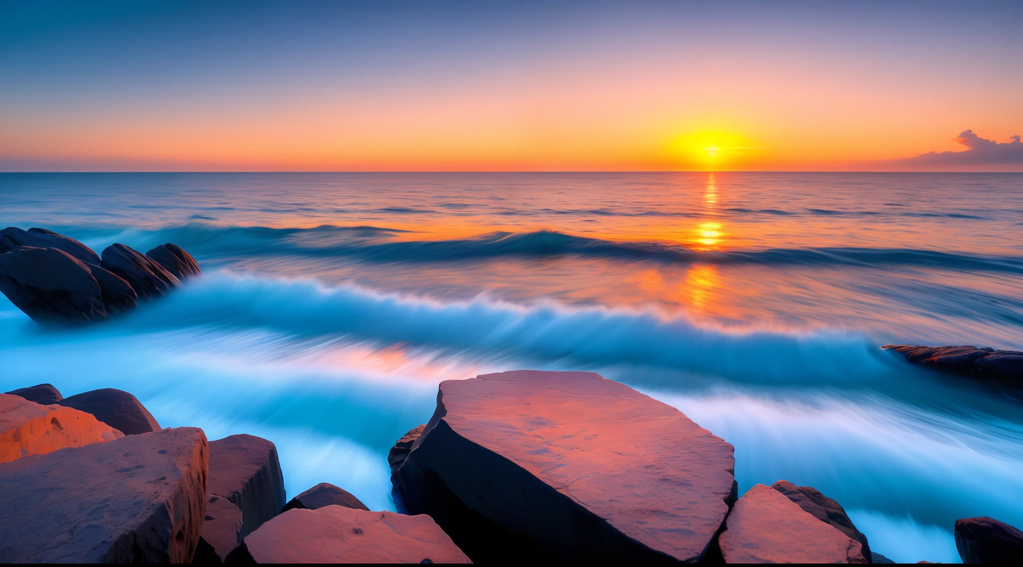 8K, real, sea, sunrise, best quality, detailed picture