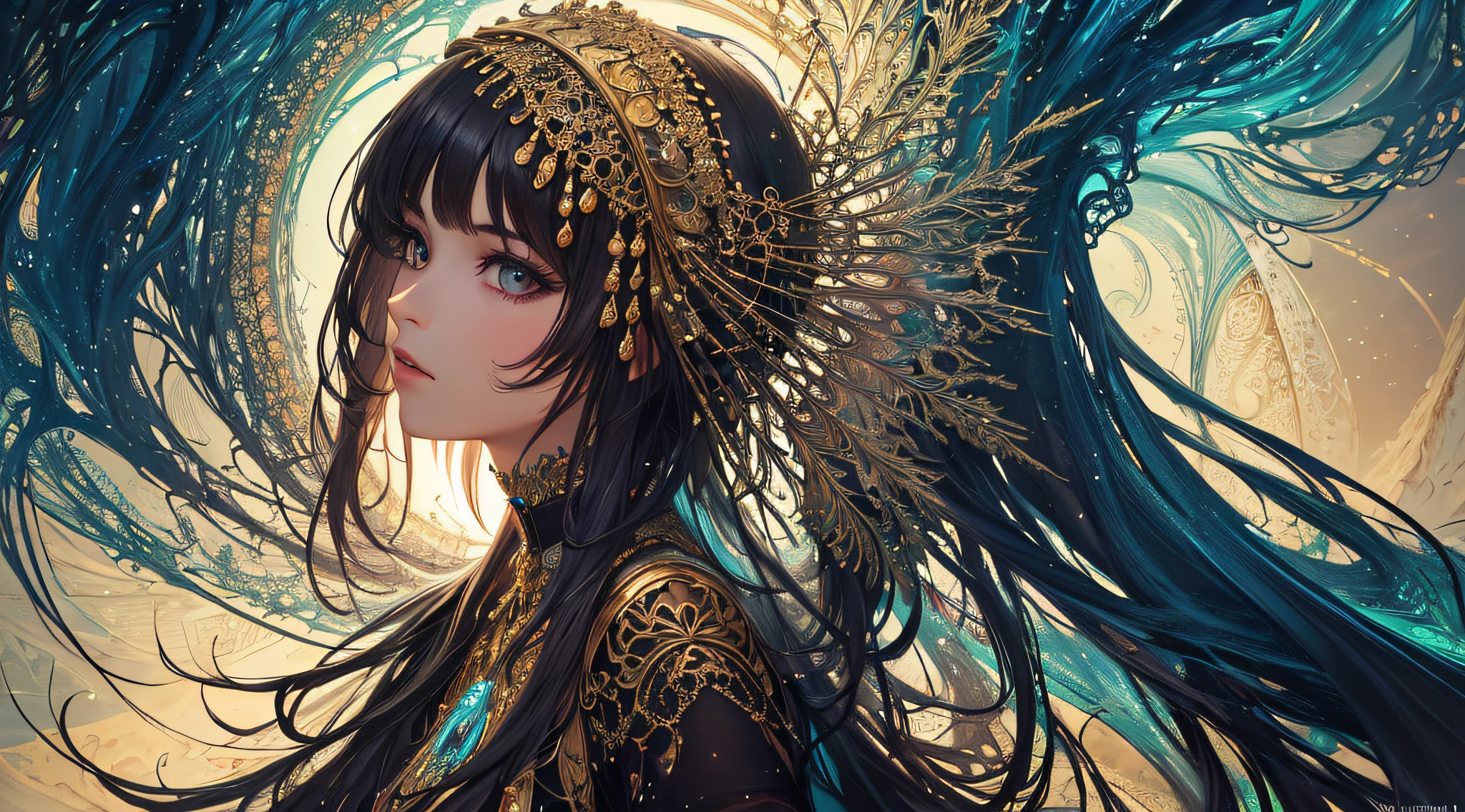 (masterpiece, top quality, best quality, official art, beautiful and aesthetic:1.2), (1girl:1.3), extreme detailed,(fractal art:1.3),colorful,highest detailed
