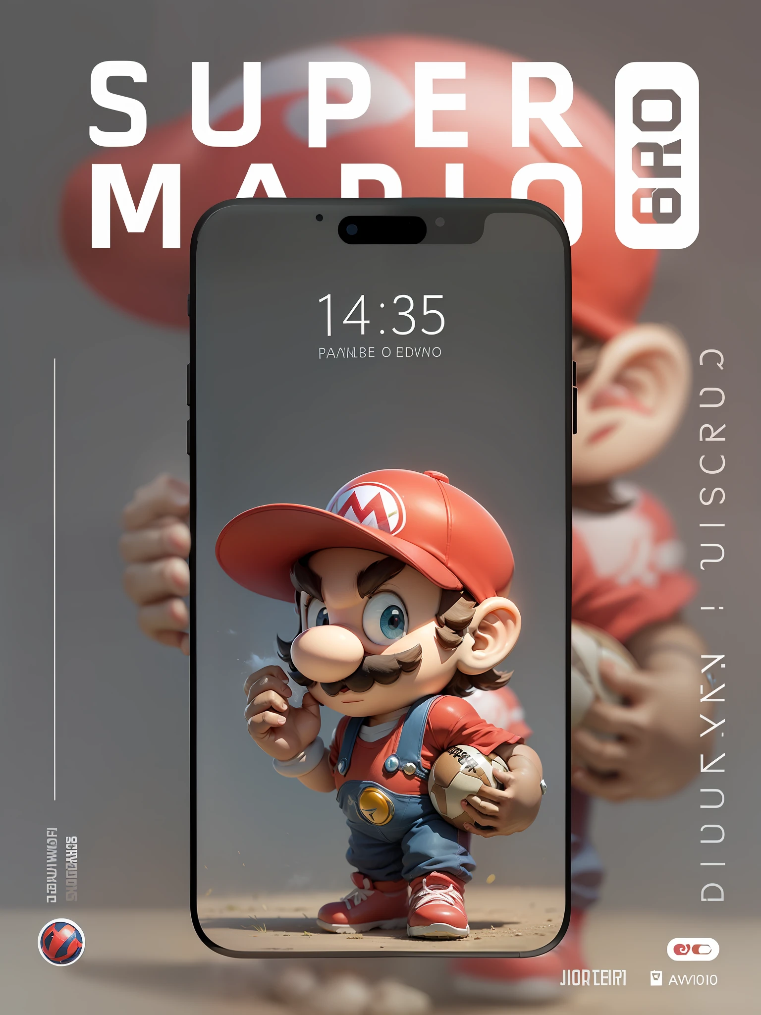 Mario playing football mobile wallpaper --auto