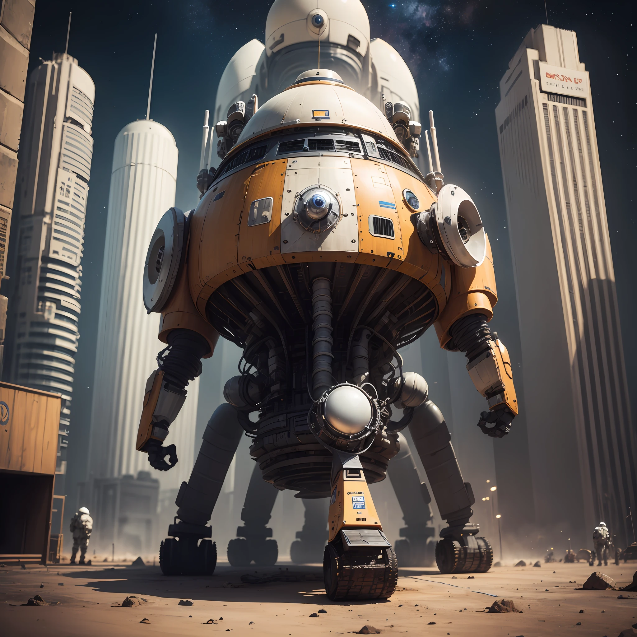 Space, planets, vehicles, astronauts, machinery, robots, cities --auto