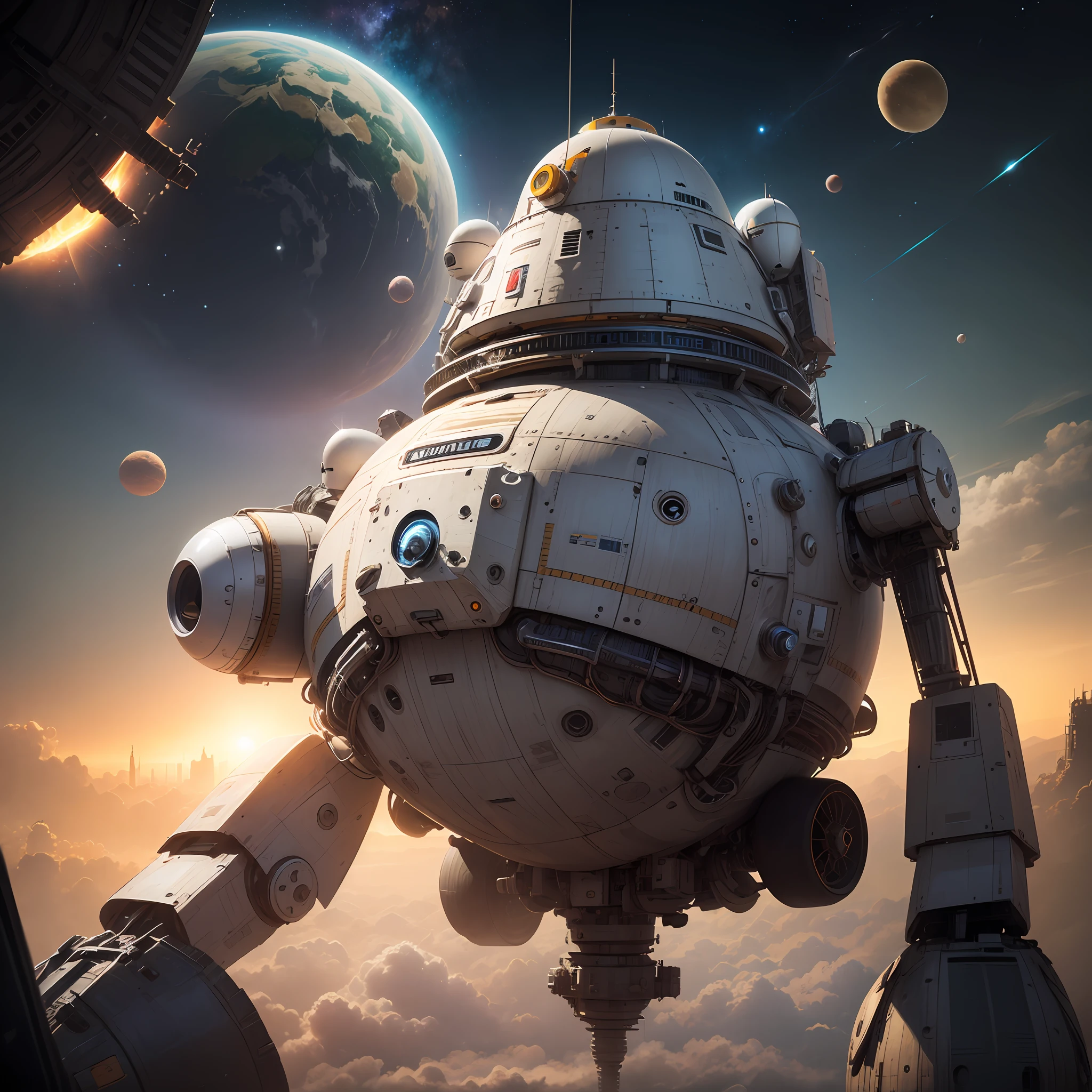 Space, planets, vehicles, astronauts, machinery, robots, cities --auto