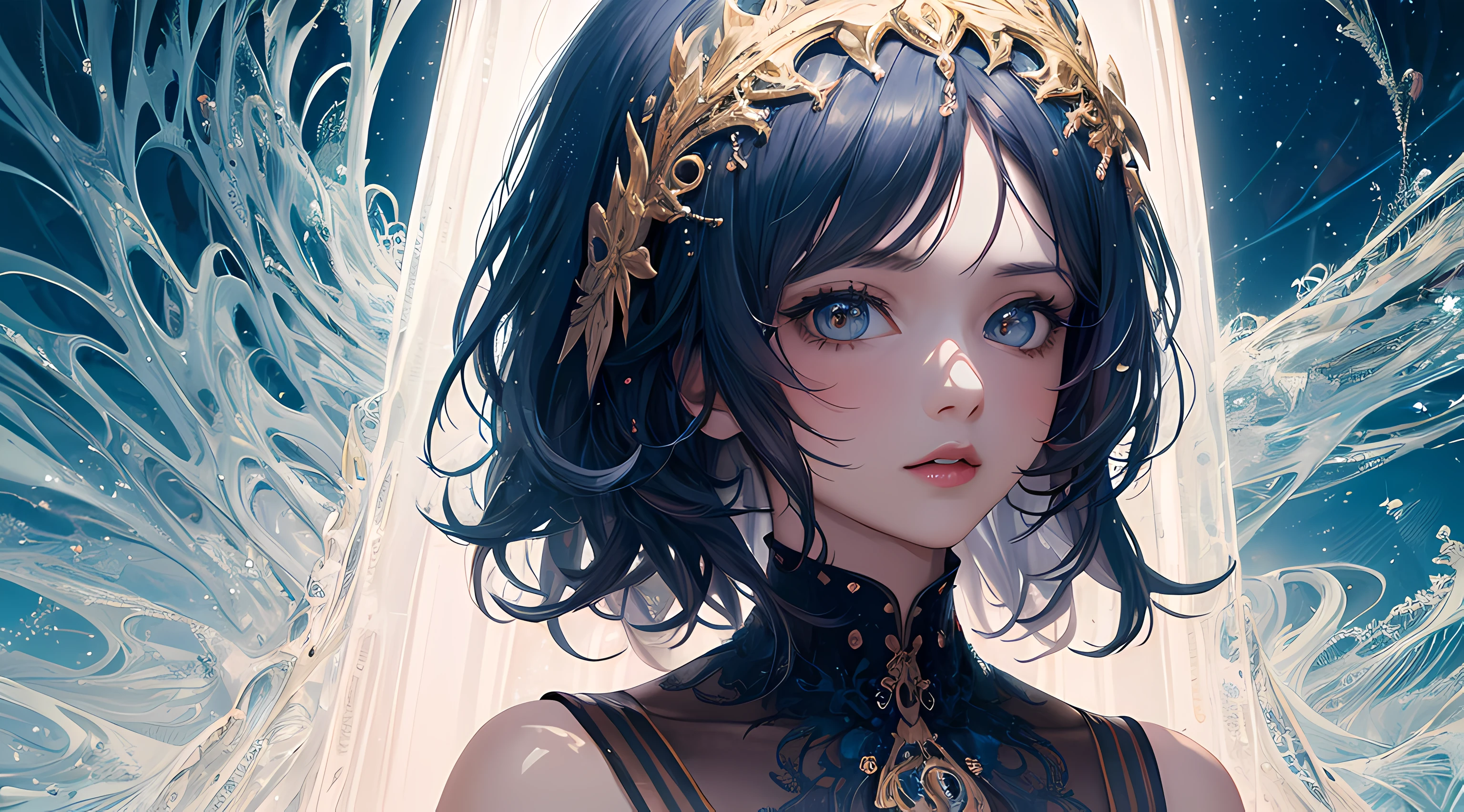 (masterpiece, top quality, best quality, official art, beautiful and aesthetic:1.2), (1girl:1.3), extreme detailed,(fractal art:1.3),colorful,highest detailed