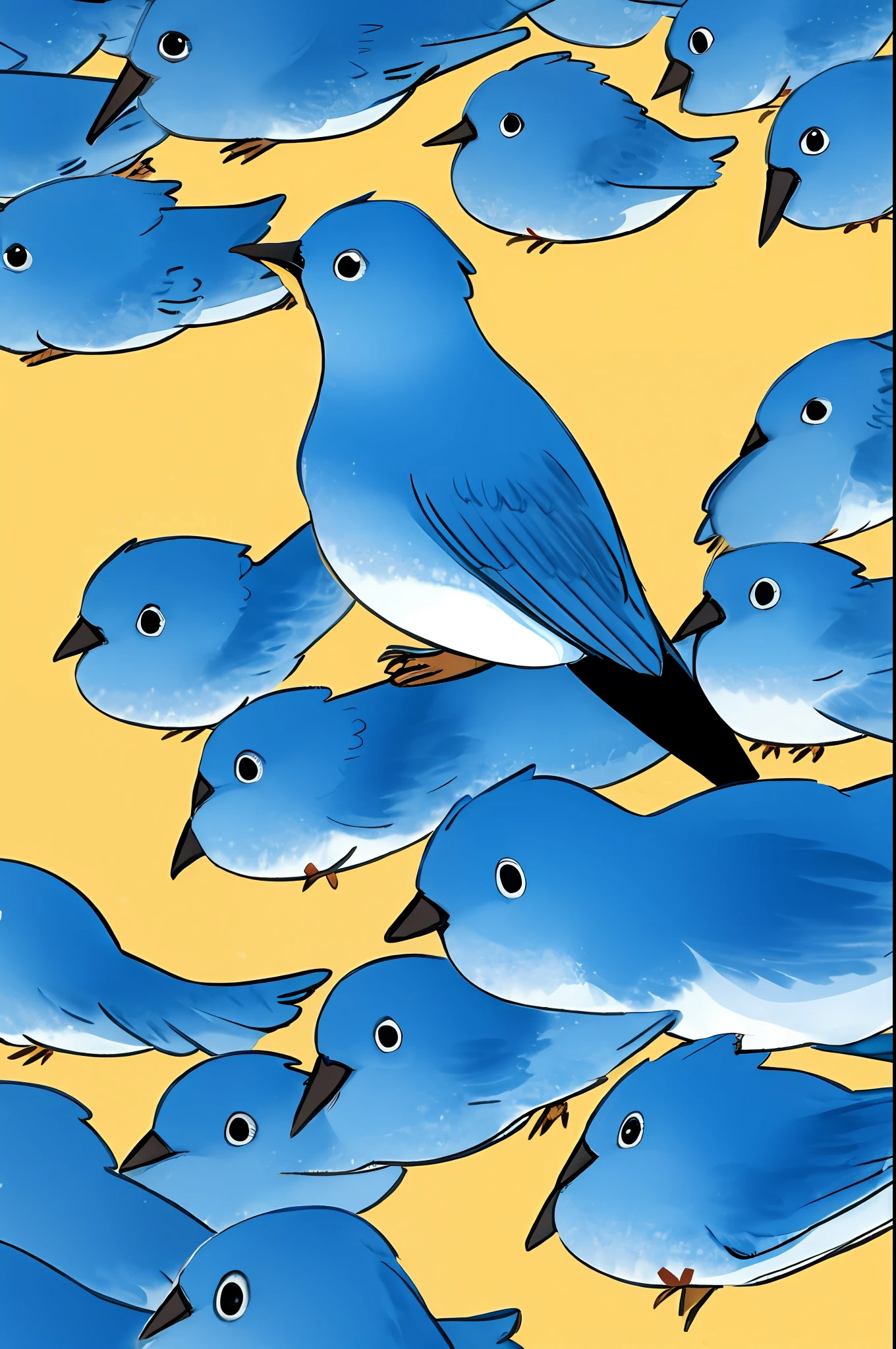 Blue bird spreading its wings and flying towards the sky Illustration