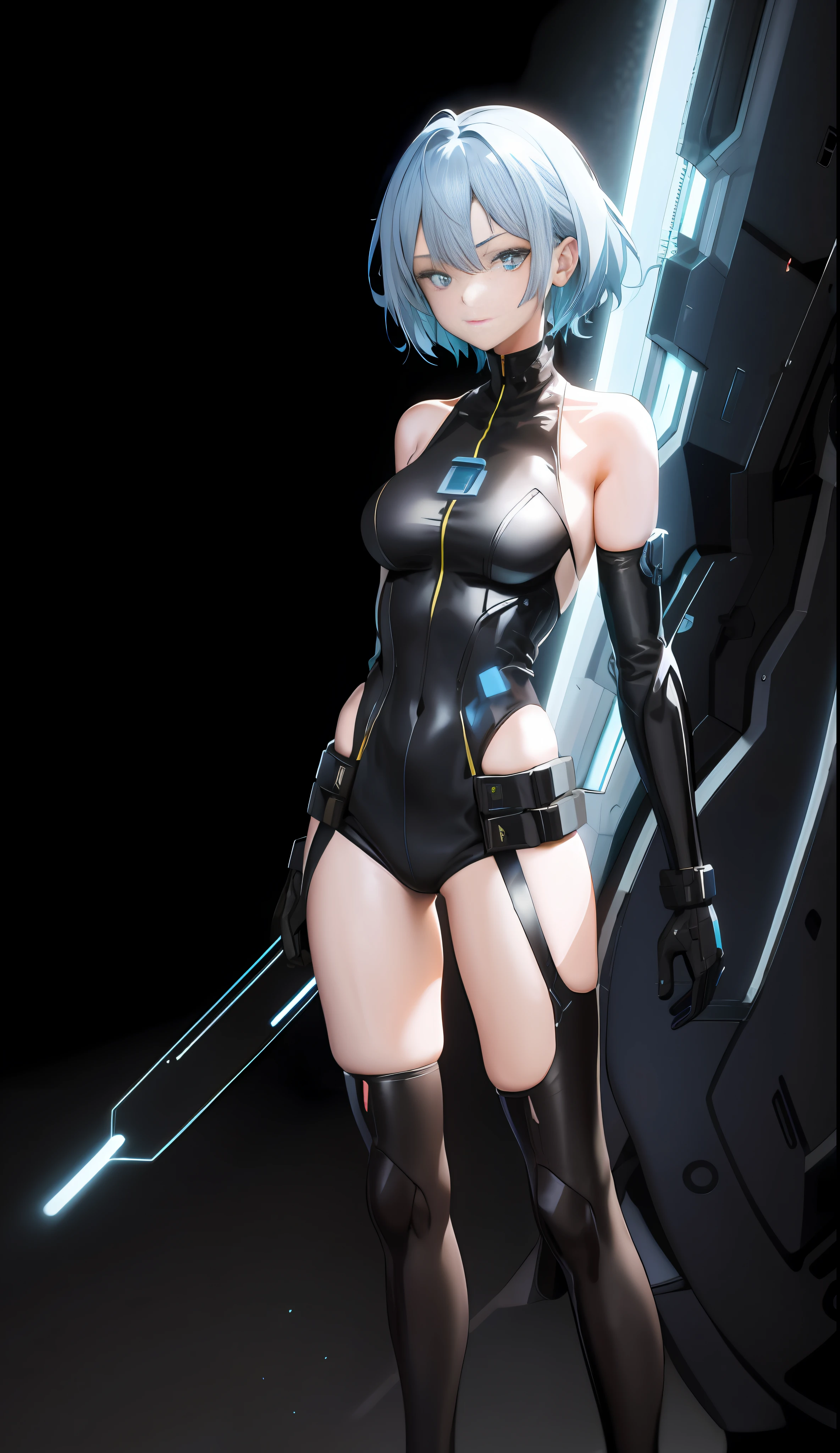 Anime female cyberpunk anime short blue hair, black jacket best anime 4k konachang wallpaper
