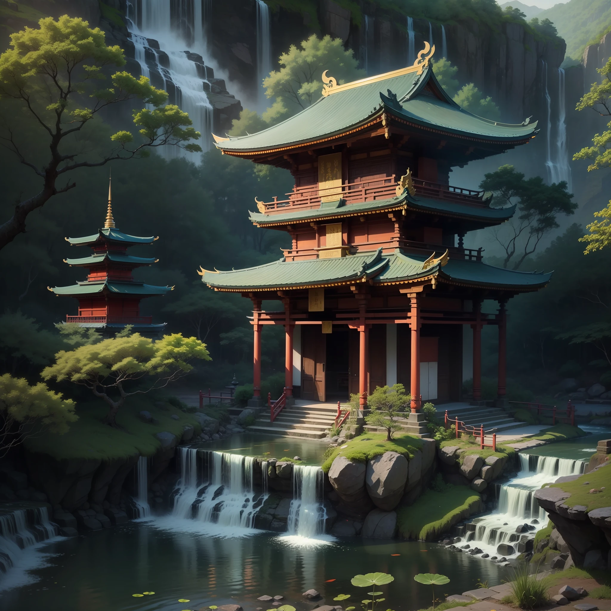 Temples Shrines Buddhist Temples Top Quality Masterpieces Ponds Waterfalls Ultra High Definition Mother Nature