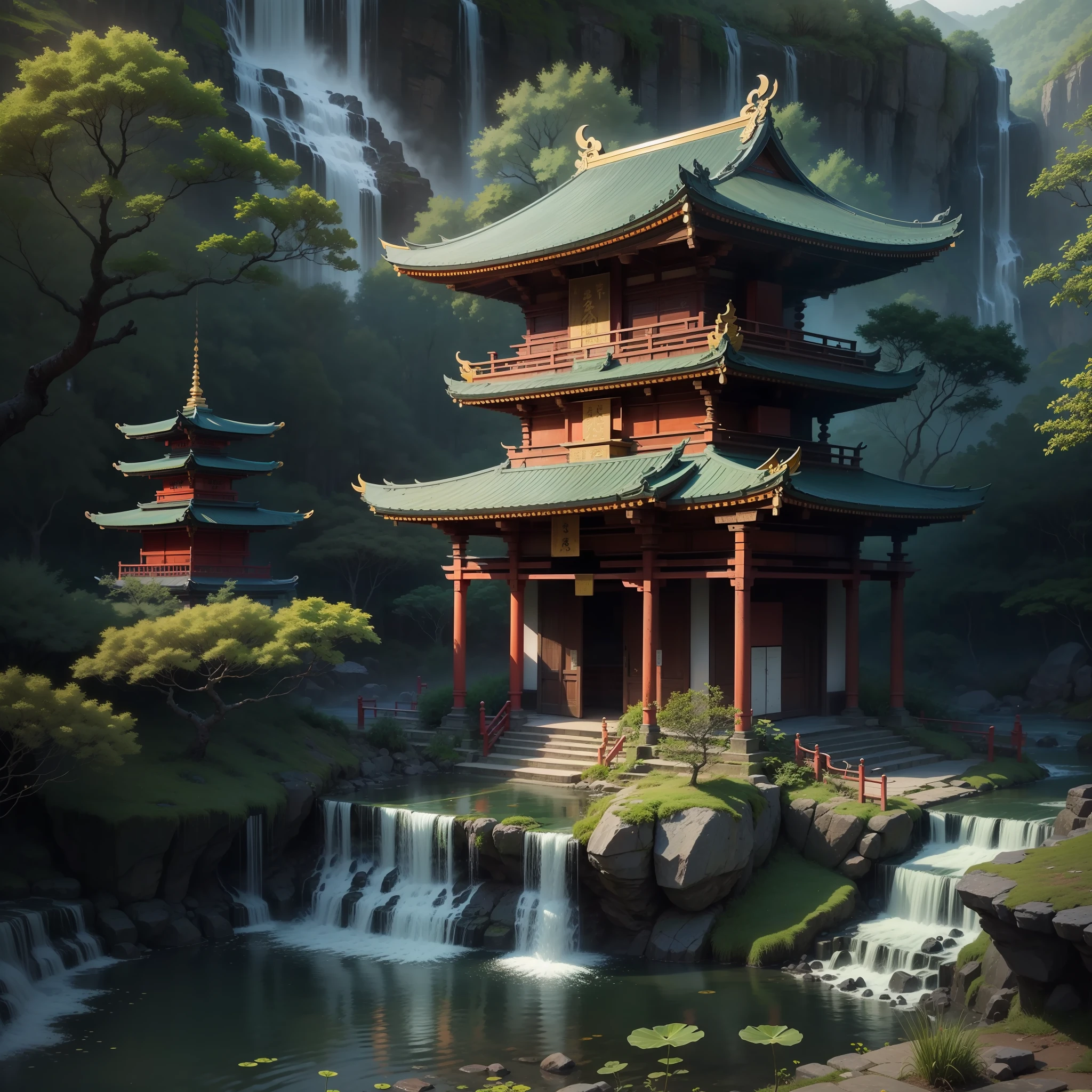 Temples Shrines Buddhist Temples Top Quality Masterpieces Ponds Waterfalls Ultra High Definition Mother Nature