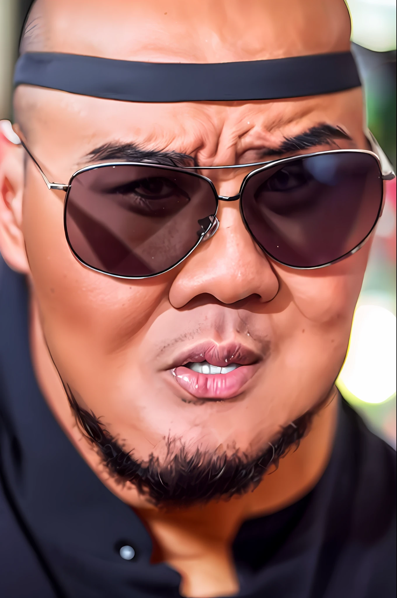 dcorbuzier, Bald Man's Face wearing sunglasses, Angry,