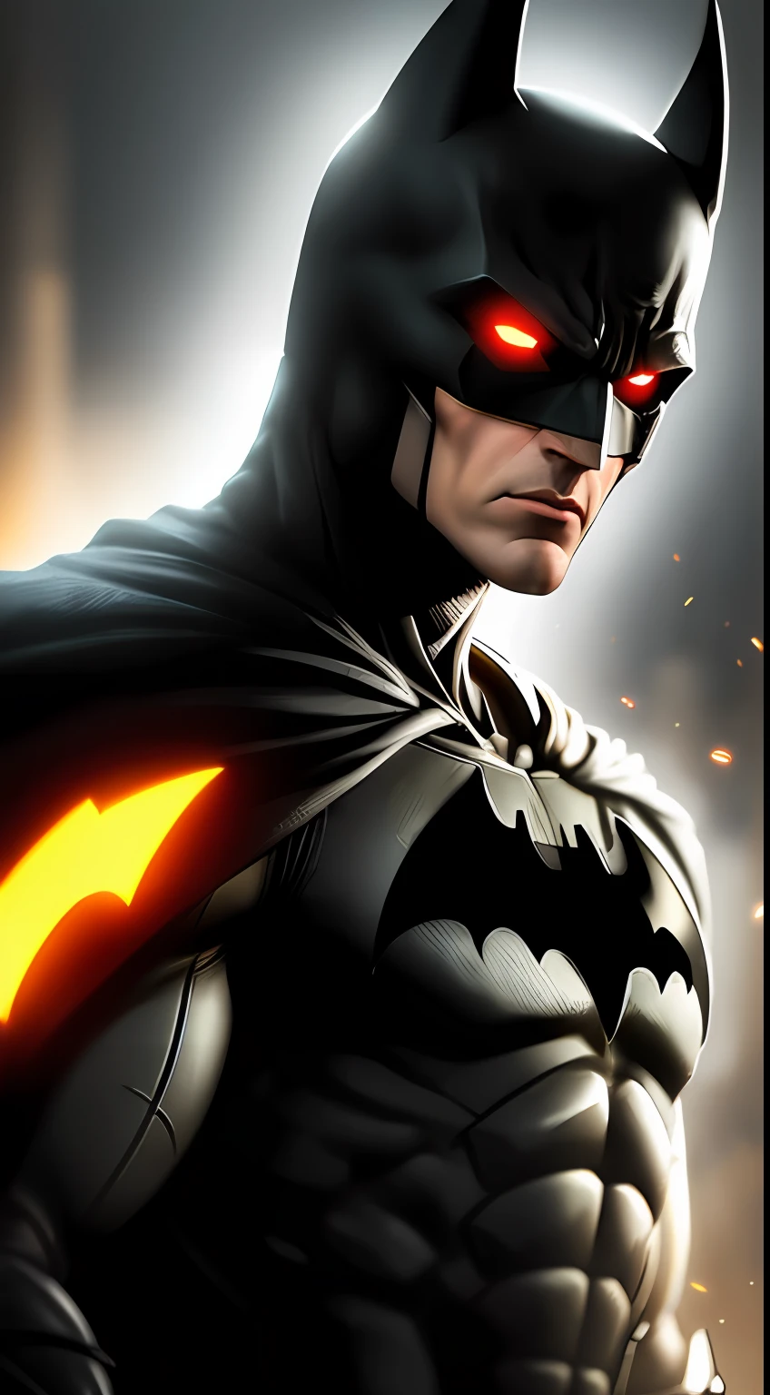 (dark shot: 1.1), epic realistic, Batman Beyond in the dark with glowing eyes and glowing cape, soft cinematic light, Adobe Lightroom, darkroom, HDR, intricate, highly detailed, (depth of field: 1.4), hyper-detail (artstation: 1.4), cinematic, warm light, dramatic light (complex details: 1.1)