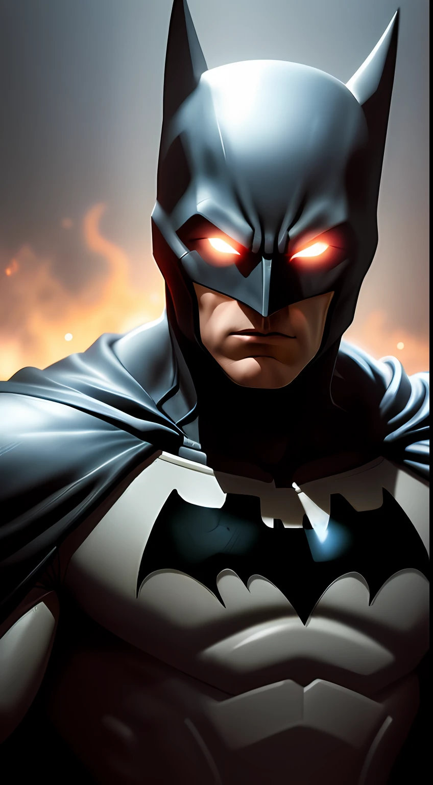 (dark shot: 1.1), epic realistic, Batman in the dark with glowing eyes and glowing cape, soft cinematic light, Adobe Lightroom, darkroom, HDR, intricate, highly detailed, (depth of field: 1.4), hyper-detail (artstation: 1.4), cinematic, warm light, dramatic light (complex details: 1.1)