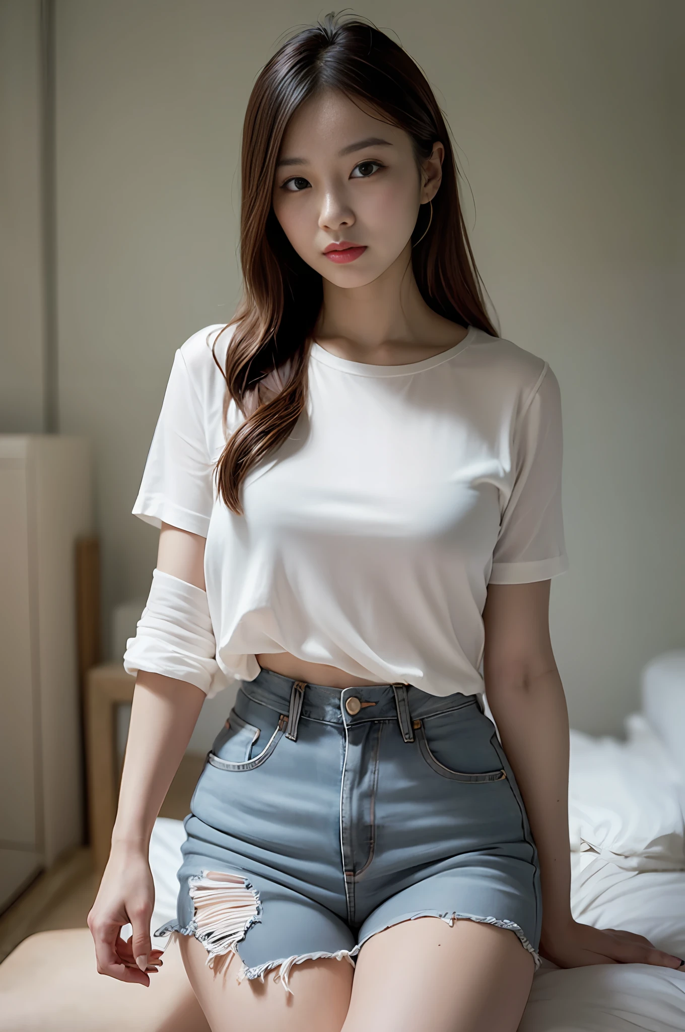 Fashionable shirt, jeans shorts