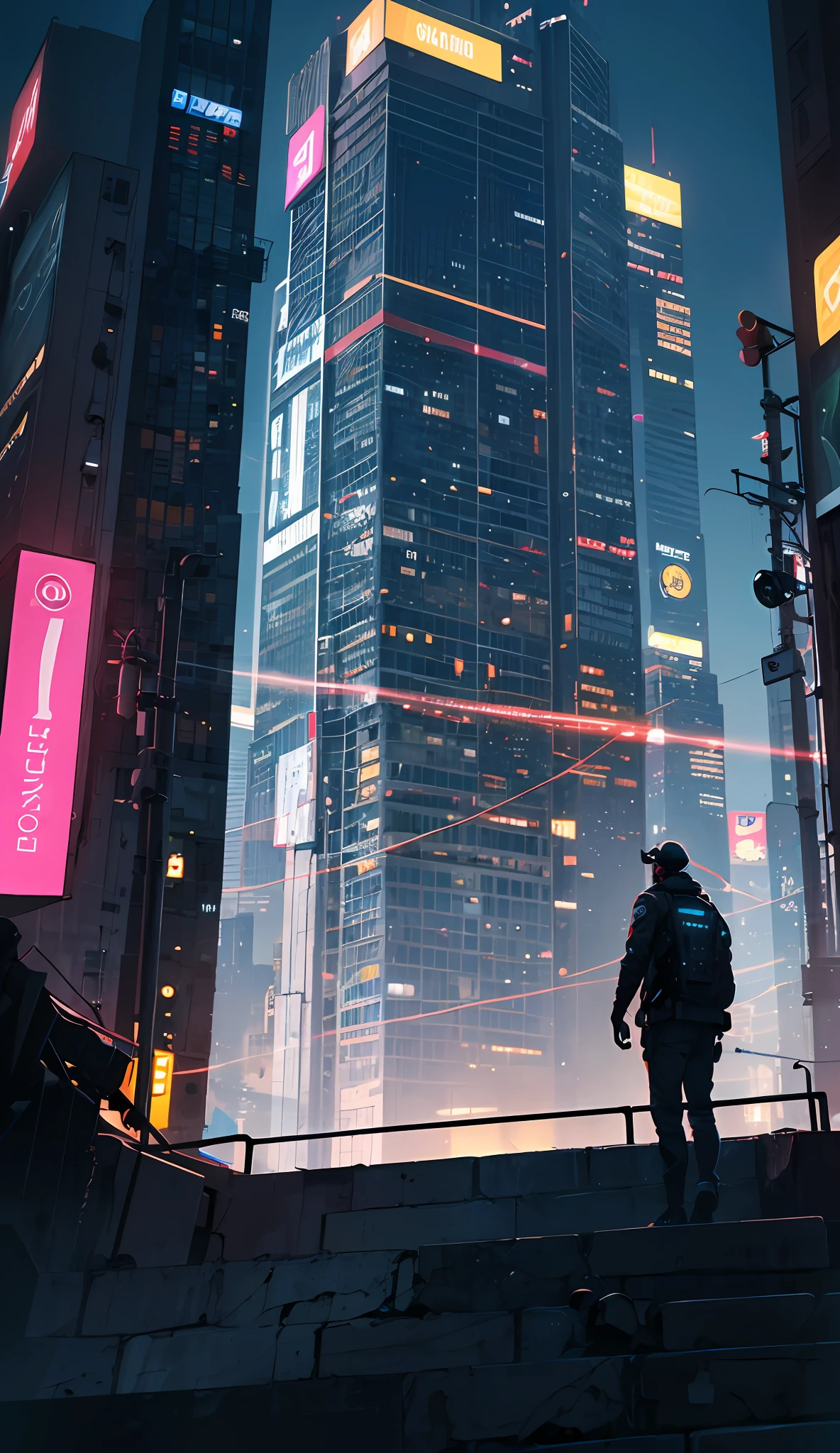cyberpunk style, high tech, futuristic world, metropolis scene, mechanical transformation, digitalization, augmented reality, social issues, dark/low light effects, neon lights and shadows, dystopia, free will and control, corruption and injustice, technological elements, virtual reality, human-machine fusion, data flow and code, urban transportation, artificial intelligence, network and information security, masterpiece, ultra-detailed detail, 8K hd, highest quality