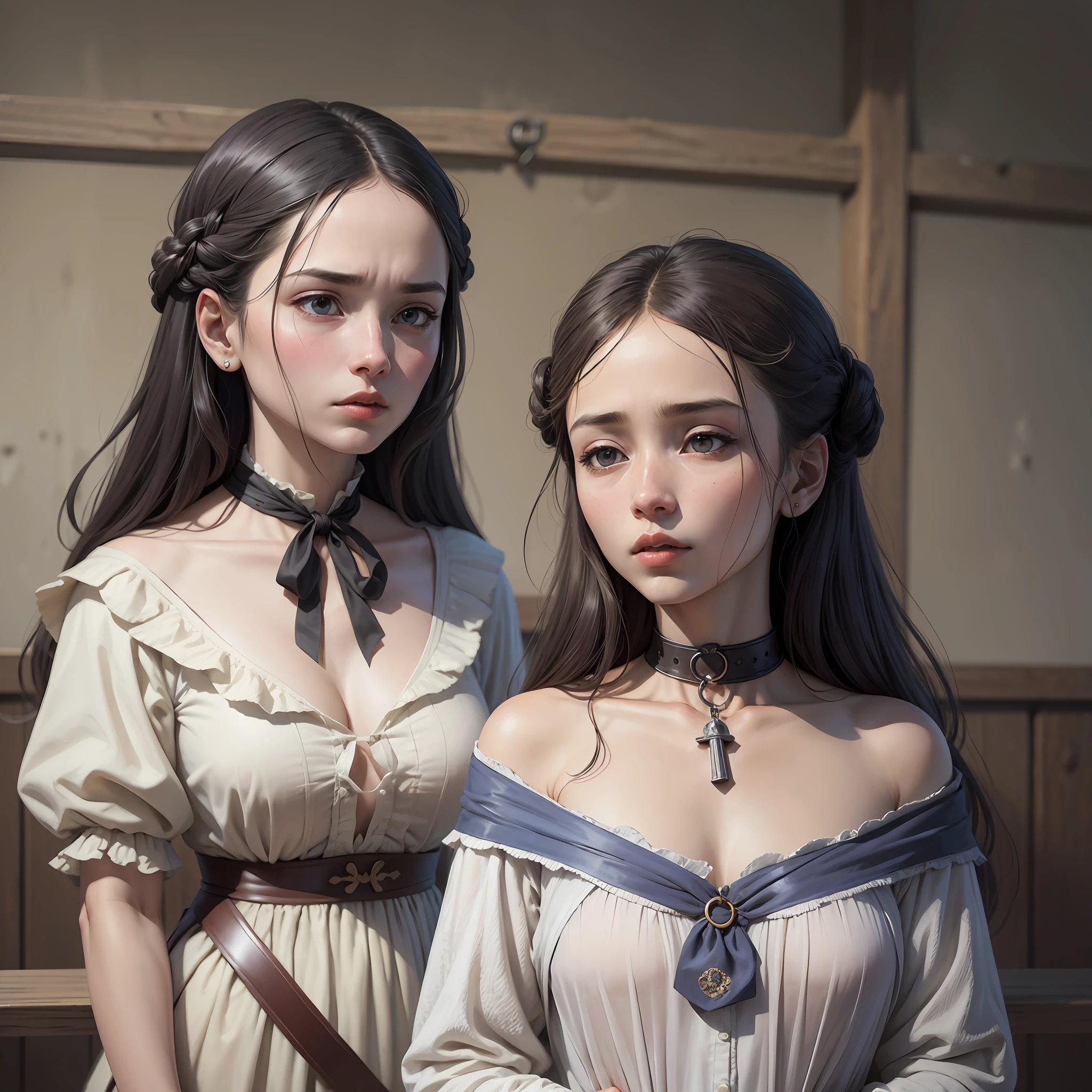 Excellent, masterpiece, black hair, violet eyes, white clothes, looking up, upper body, hair, fair skin, side braids white lace --auto