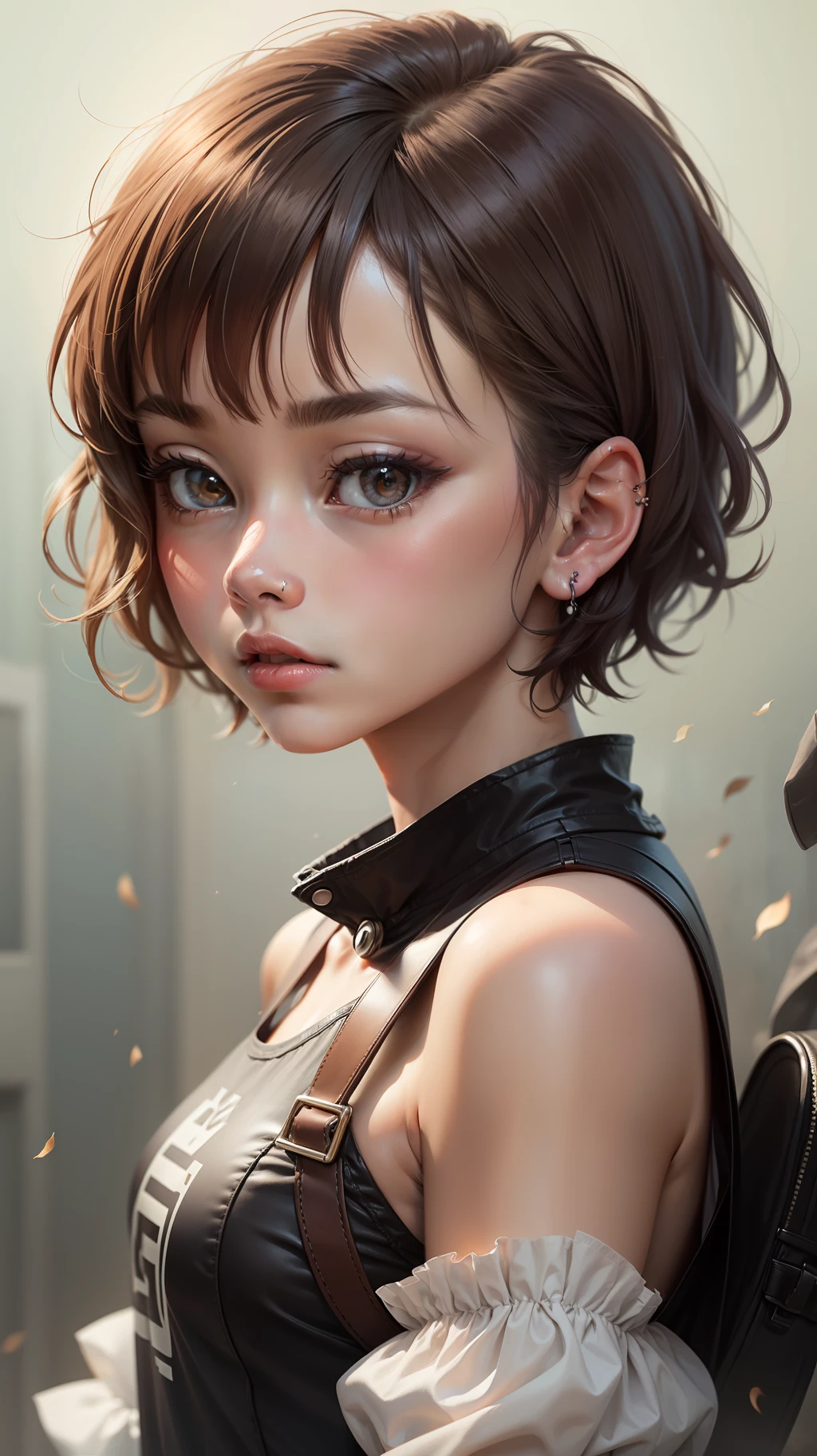 ((8k,best quality)),kawaii,girl,short hair,parkar
