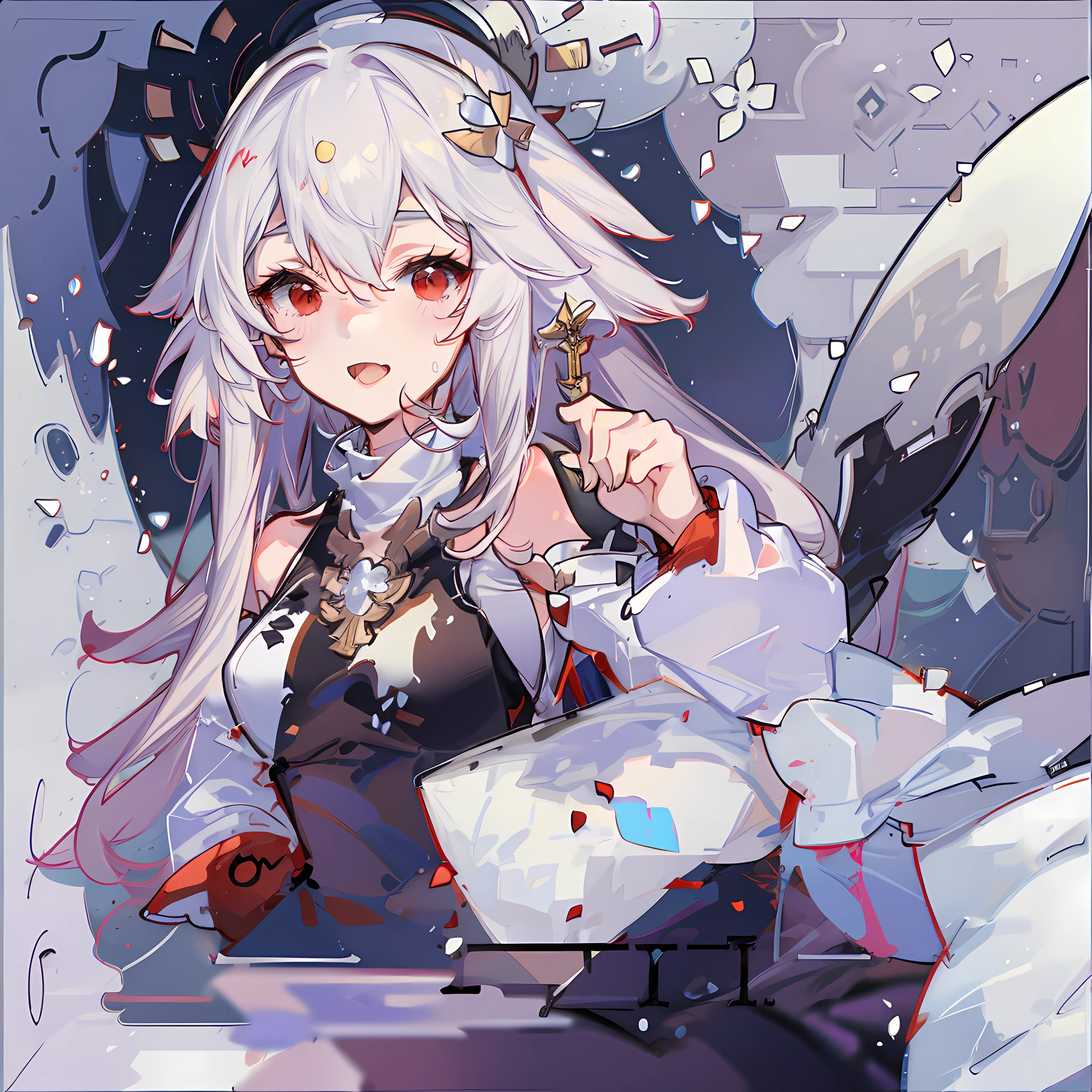 Long head and white hair, cute, red eyes, low cat ears, blushing, vaginal water, making sounds, panting, loli, white silk, skirt pulled up, leaking out of the lower body