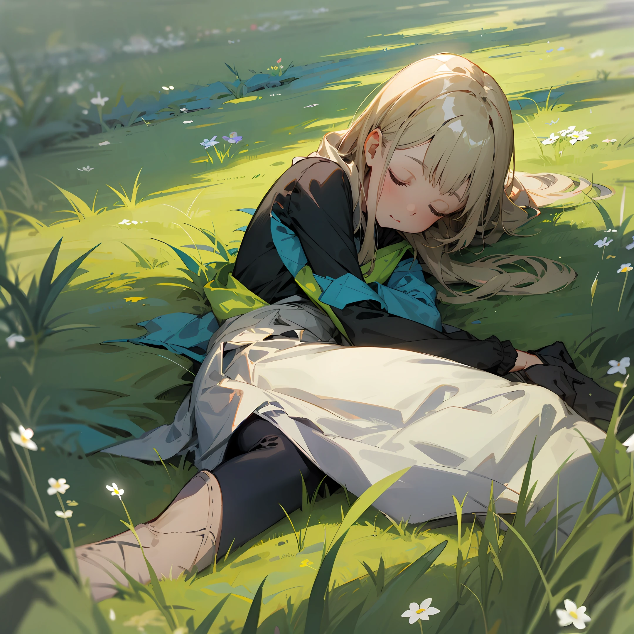 person sleeping on green grass