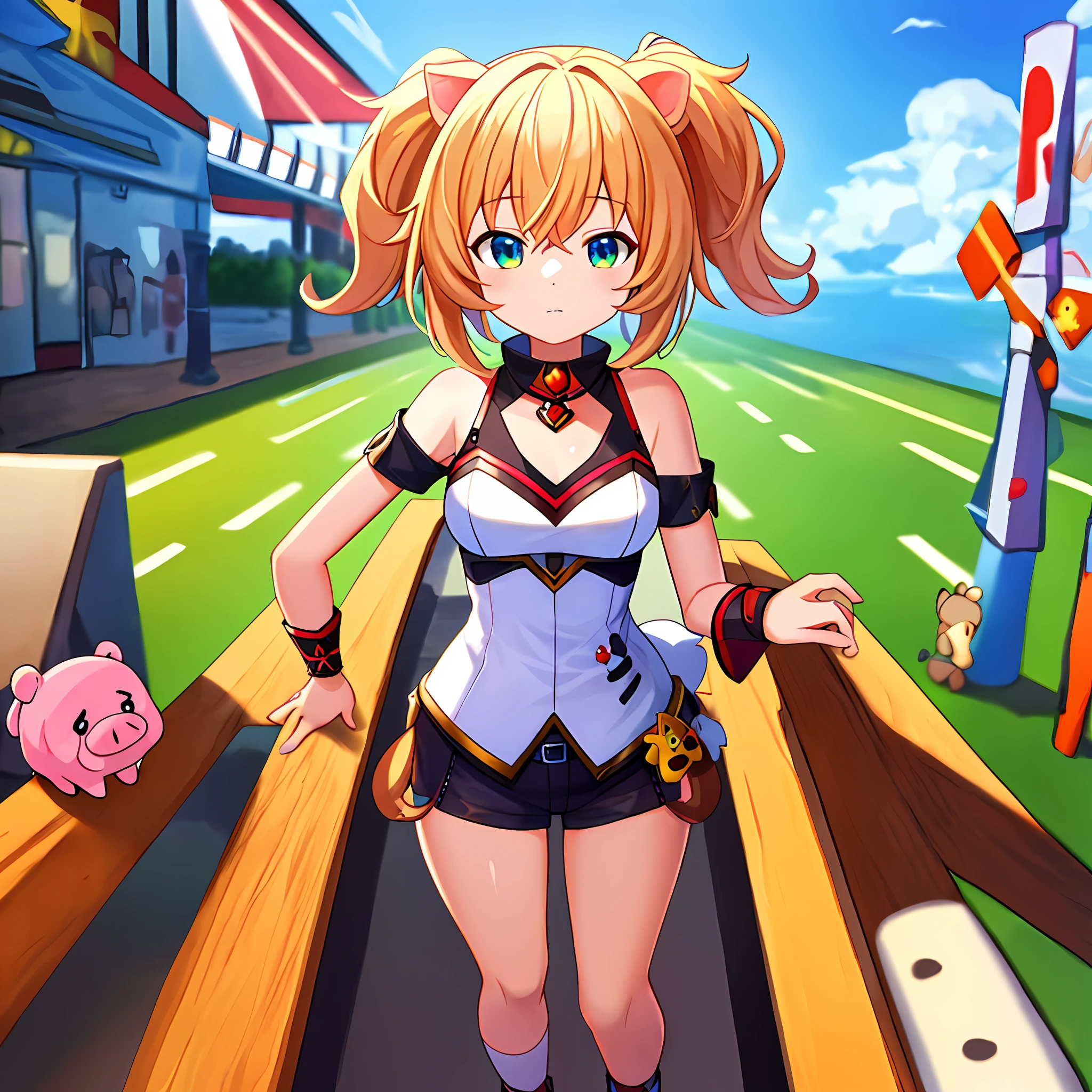 Best quality, (masterpiece:1.1576), (high resolusion:1.2155),(ultra detailed 8k art:1.05),  kawaii,  (fluffy), cute, (micro pigs:1) , deformation, multiple Kawaii pigs, out door, lots of micro sized pigs