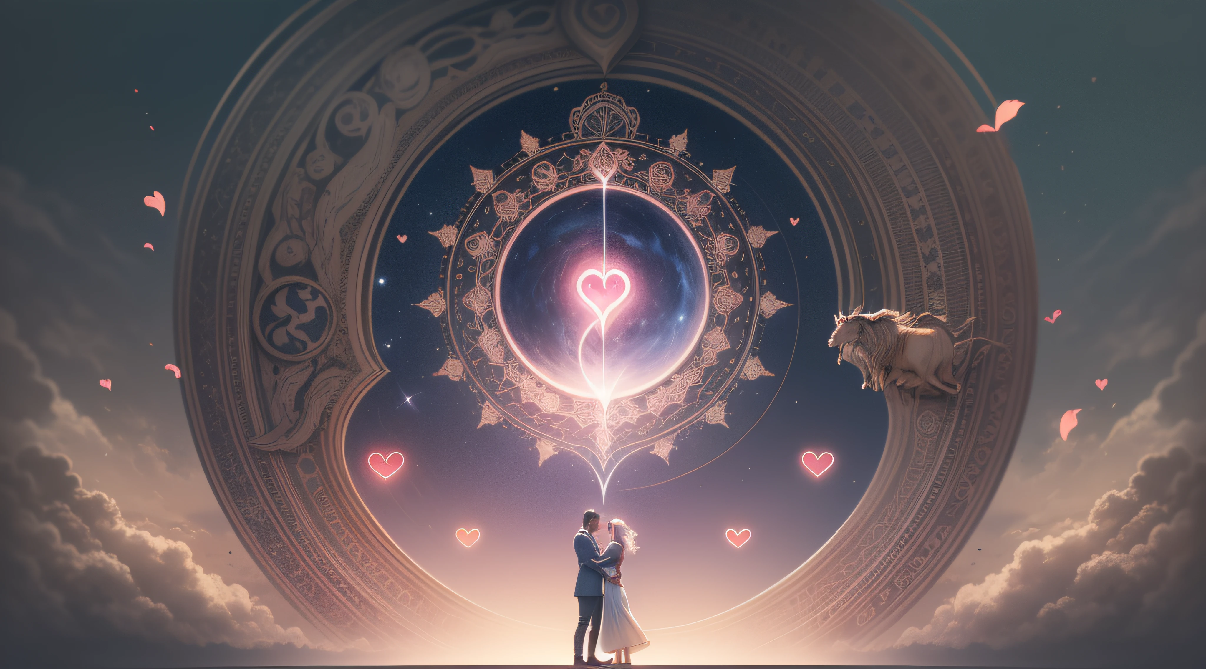 Aries and Taurus, heart, circle, romance, beauty, love