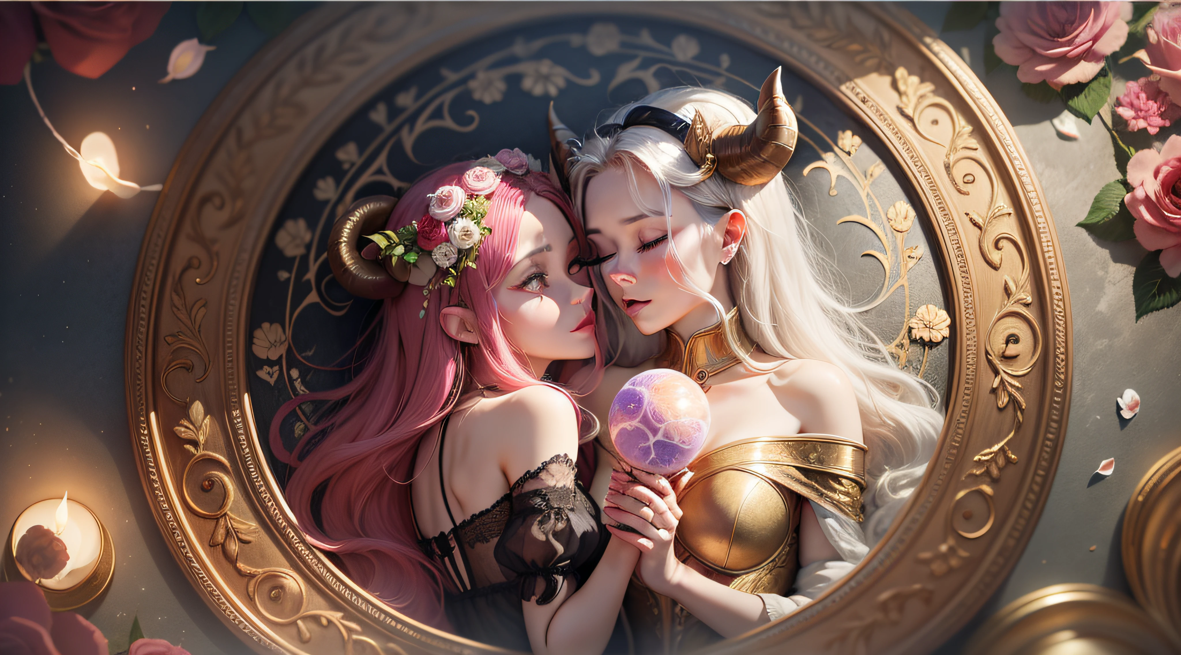 Aries and Taurus, heart, circle, romance, beauty, love