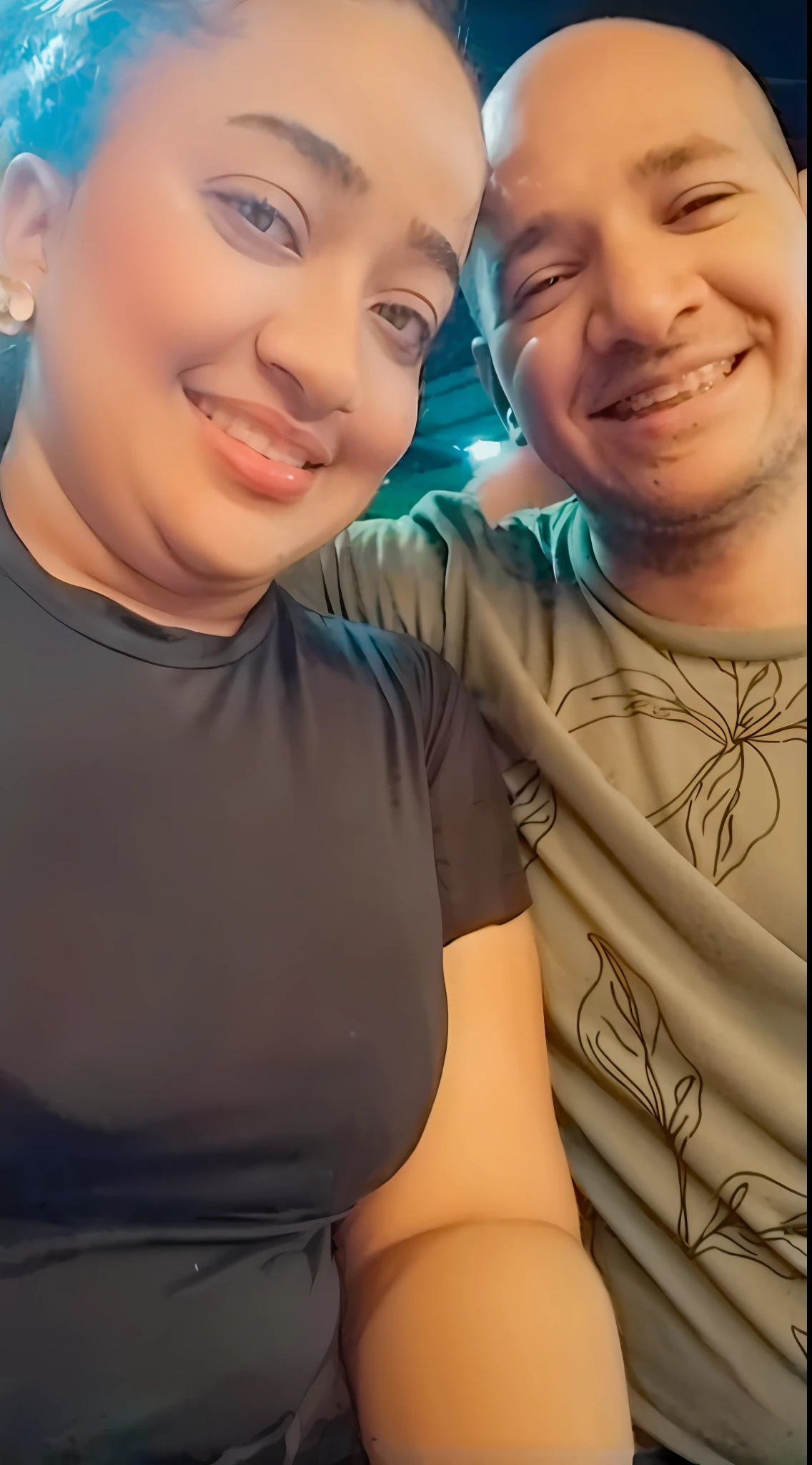 There is a man and a woman sitting together in a bar, lovely couple, facebook post, profile picture, profile picture, very high quality picture, profile picture, ghutra and egal, candid photo, mom and dad, happy couple, photo taken on 2 0 2 3, profile picture, 3 0 year old woman, 30 year old woman,  Snapchat photo, kanon camera