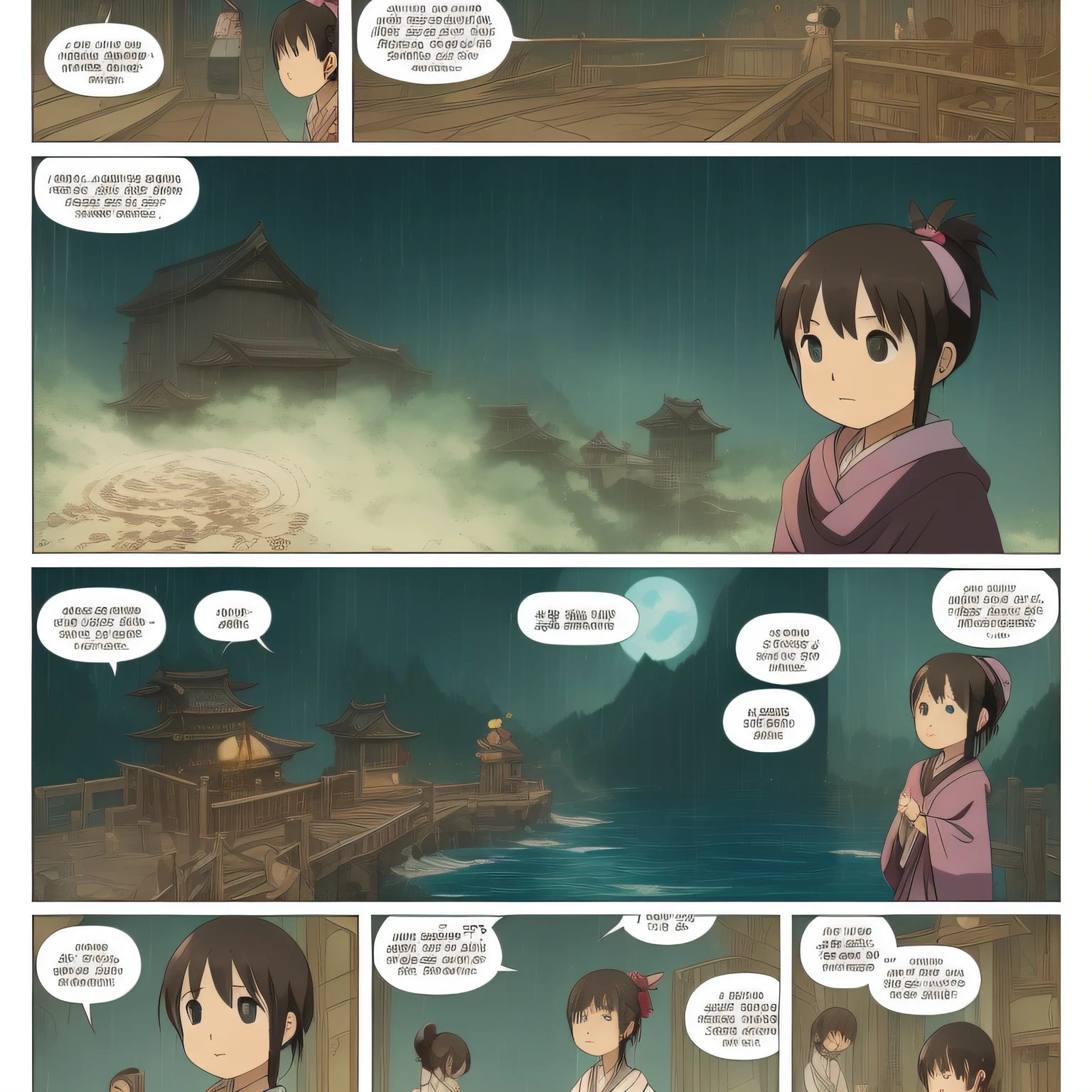 {
"Comic": {
"title": "Spirited Away (千と千尋の神隠し)",
"author": "Hayao Miyazaki",
"publisher": "Studio Ghibli",
"genre": "Fantasy",
"mainCharacters": "Chihiro, Haku, Yubaba",
"plot": "While Chihiro was working frantically in the bathhouse, Haku arrived, covered in scars. Haku told Chihiro vividly how Yubaba and Haku had fought a few hours earlier.",
"visibleElements": {
"icon": "Chihiro's worried expression",
"textUnit": "Word balloon",
"motionLine": "Speed lines indicating Haku's arrival",
"autonomousCharacters": "Chihiro, Haku, Yubaba",
"nonAutonomousObject": "The bathhouse",
"panel": "Square panel",
"border": "Thick border",
"background": "The bathhouse interior",
"textCharacter": "Bold letters for emphasis"
},
"invisibleElements": {
"scene": "Chihiro working in the bathhouse and Haku's arrival",
"invisibleIdeas": "Fear, tension, and surprise",
"comicAsAWhole": "A tense moment in Chihiro's journey in the supernatural world",
"gutter": "Small gutter",
"closure": "Haku's revelation about his fight with Yubaba",
"panelToPanelTransition": "Action-to-action"
}
}
}