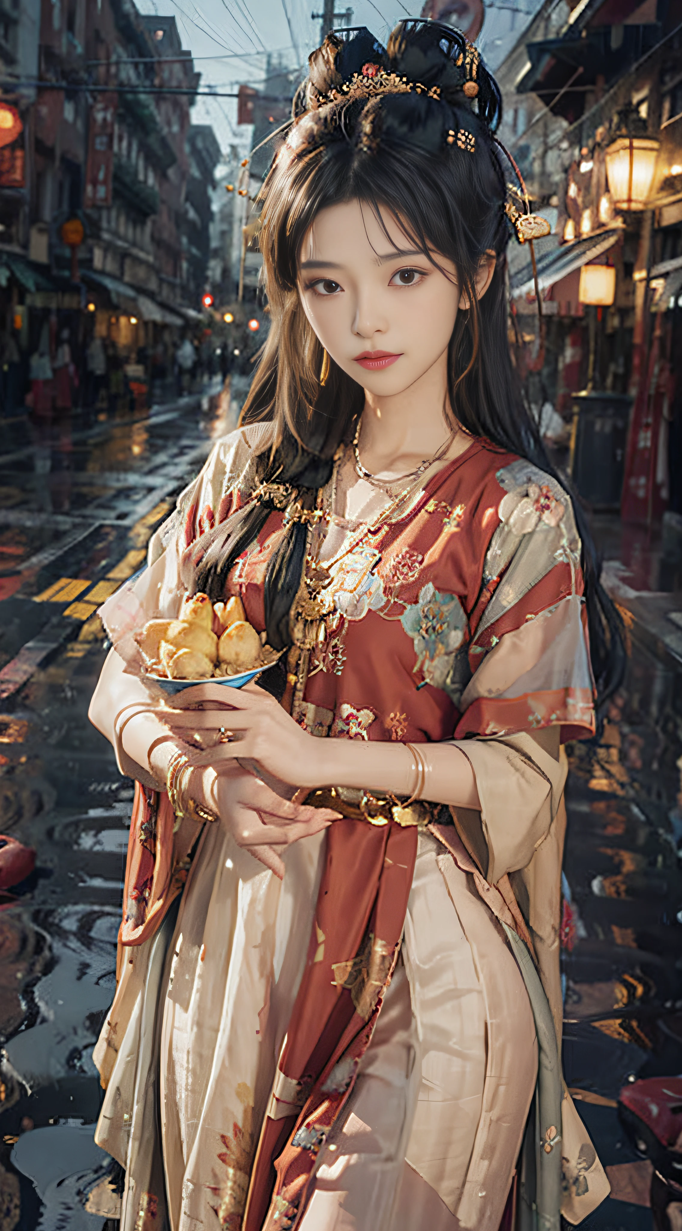 Arakfi Asian woman in heavy rain