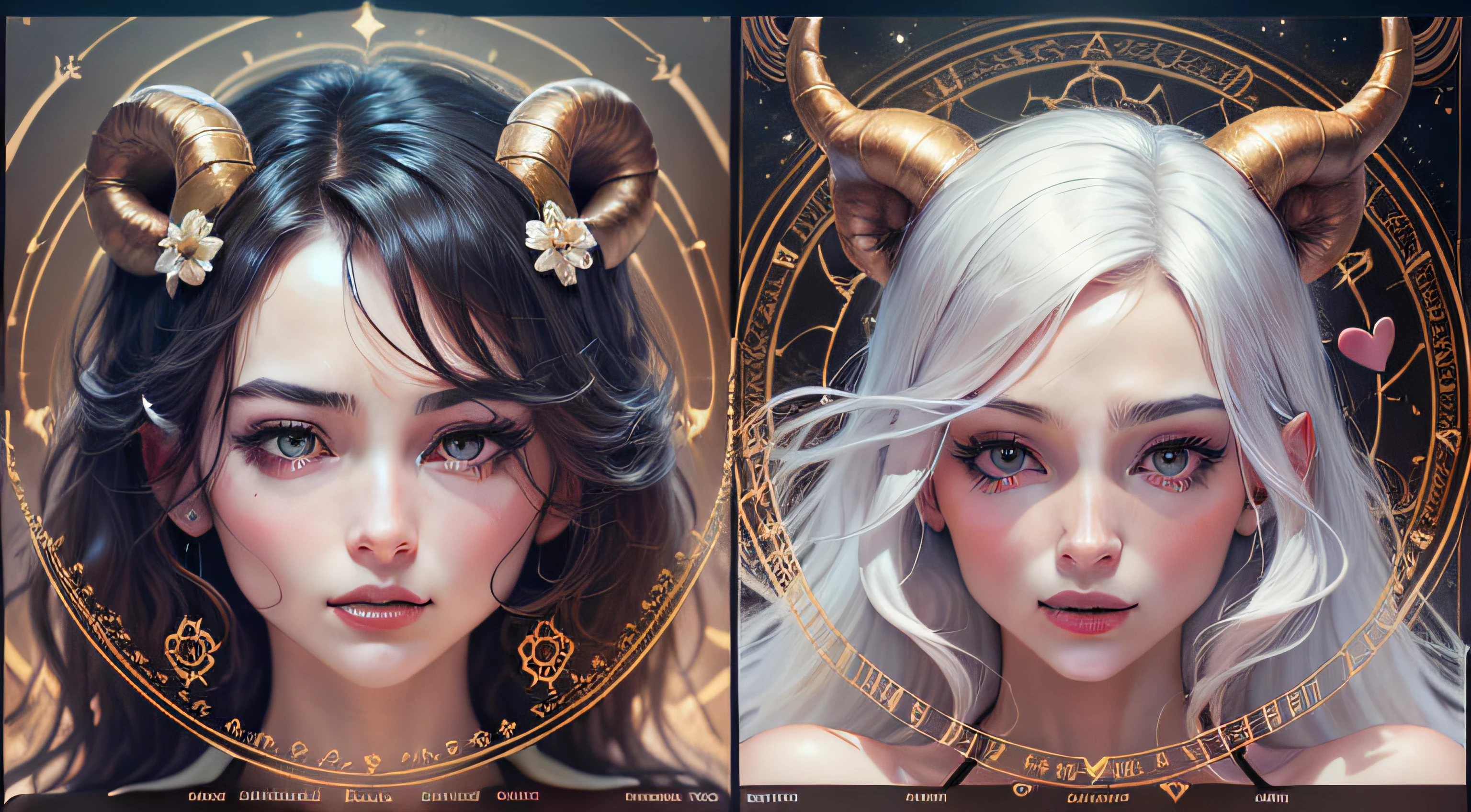 Aries and Taurus, heart, circle, romance, beauty, love