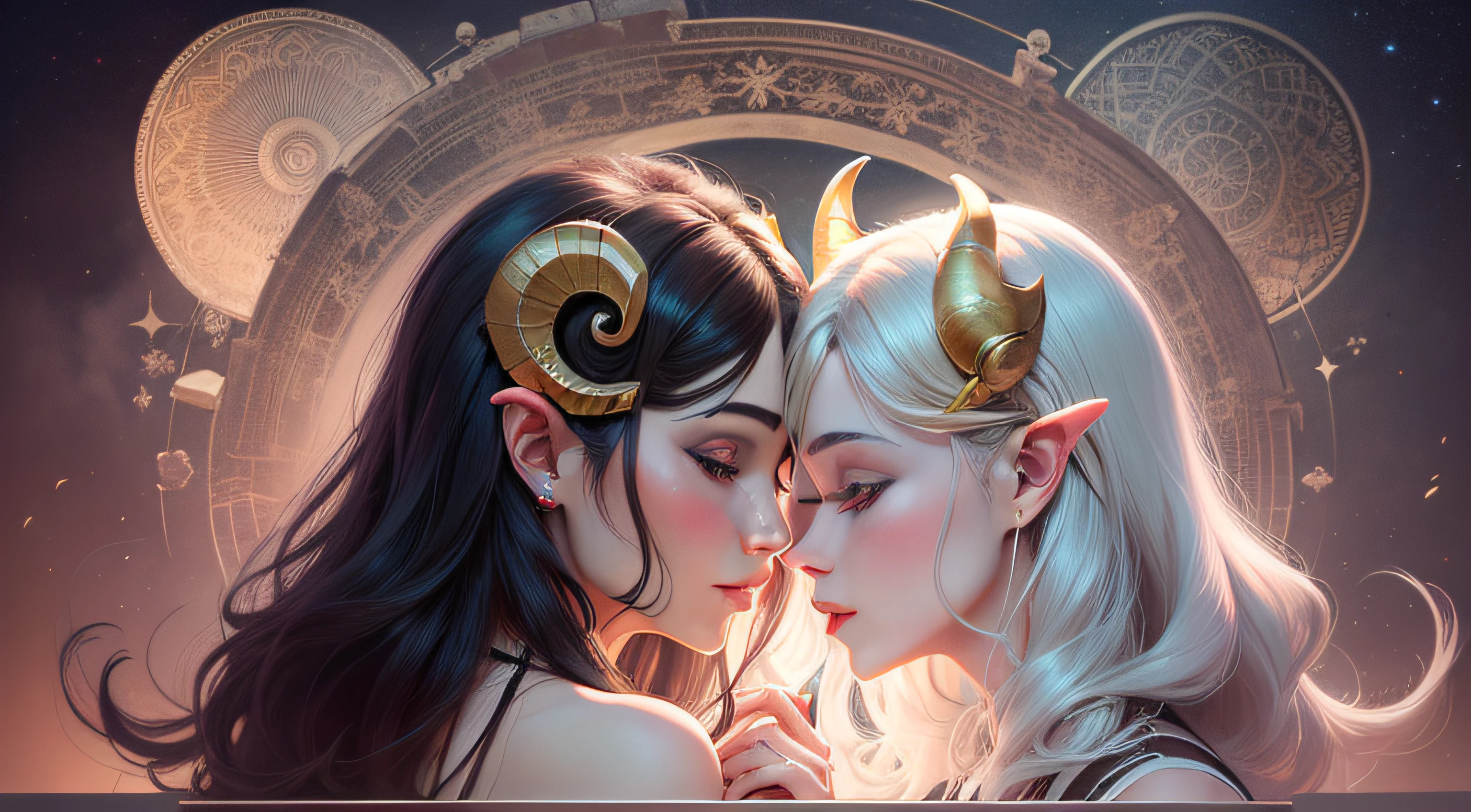 Aries and Taurus, heart, circle, romance, beauty, love