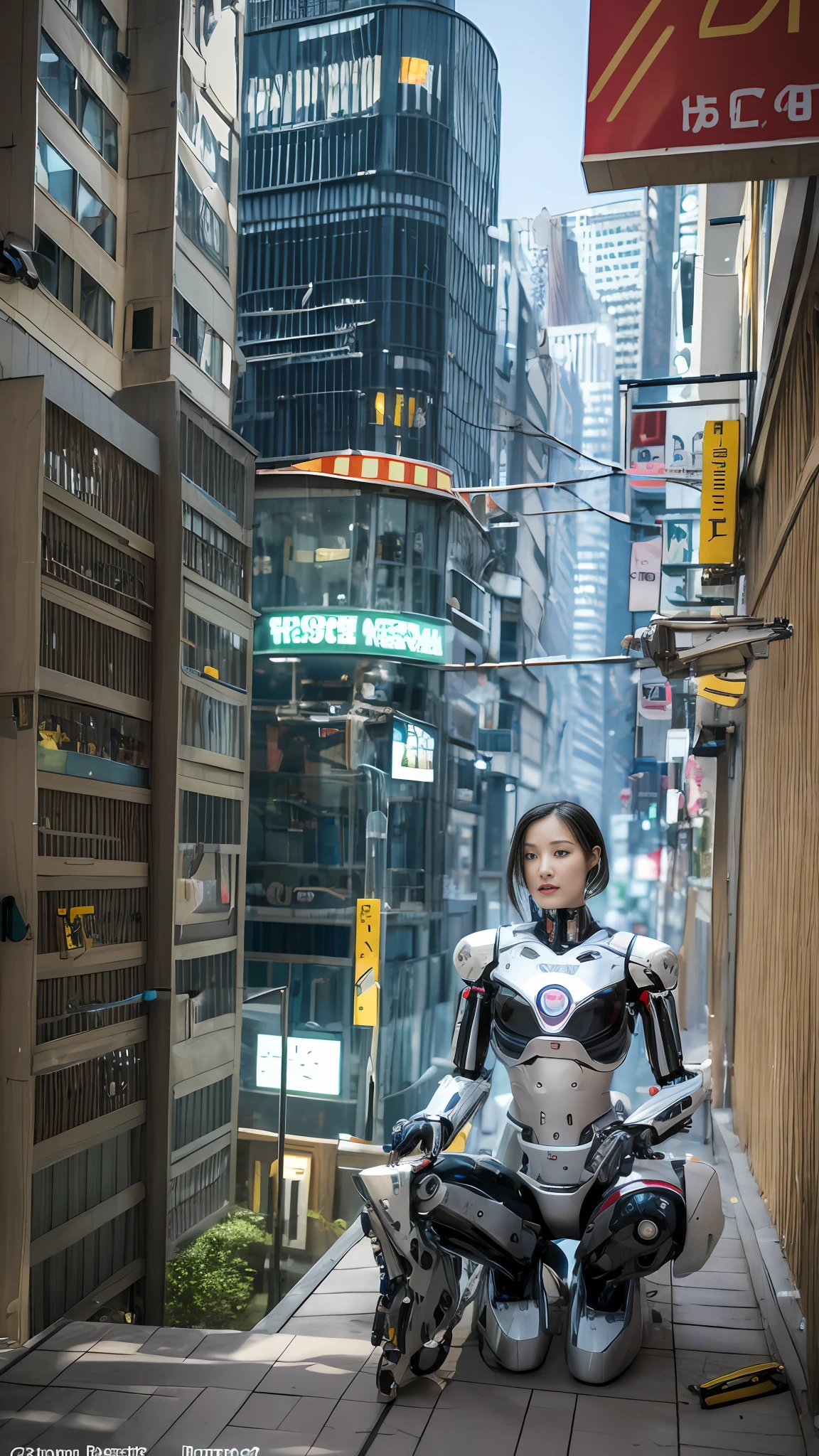 High quality, masterpiece, ultra-high resolution, (realistic: 1.4), female robots and mechanical devices are common elements in the high-tech world of cyberpunk. Here is a writing tip on this topic:

1. Background setting:
Build a cyberpunk world with highly developed technology in the future. Describe a cityscape full of high-rise buildings, busy streets, and cool tech devices. In this world, female robots and mechanical devices are ubiquitous in all fields, from labor to recreational presence.

2. Appearance and function of female robots:
Describe the physical features of a female robot, which can be a crystal clear metal shell or a synthetic material that mimics the skin color of a human body. Emphasize their high-tech characteristics, such as their ability to think, learn and express their emotions on their own.

3. Application of mechanical devices:
Depict various application scenarios of mechanical devices. They can be personal care assistants with massage, bathing and beauty functions; It can also be a domestic helper, taking on the role of housework or caring for the elderly and children; It can even be a weapon of war, with high mobility and powerful firepower.

4. Human-machine relationship:
Depicting the relationship between female robots and humans. Describe how people communicate, collaborate, or dispute with them. Some see them as partners and friends, while others see them as tools or slaves.

5. Ethical and moral dilemmas:
Explores the ethical and moral issues raised by female robots and mechanical devices. For example, can people truly accept their existence as emotional experiencers? Should they have autonomy and rights?

6. Turning Events:
To introduce a turning point, for example, the discovery that female robots are no longer limited to human instructions and begin to exhibit autonomous consciousness and even rebellion. This event will spark a debate and conflict about robot rights and the coexistence of humans and machines.

With these tips, yo