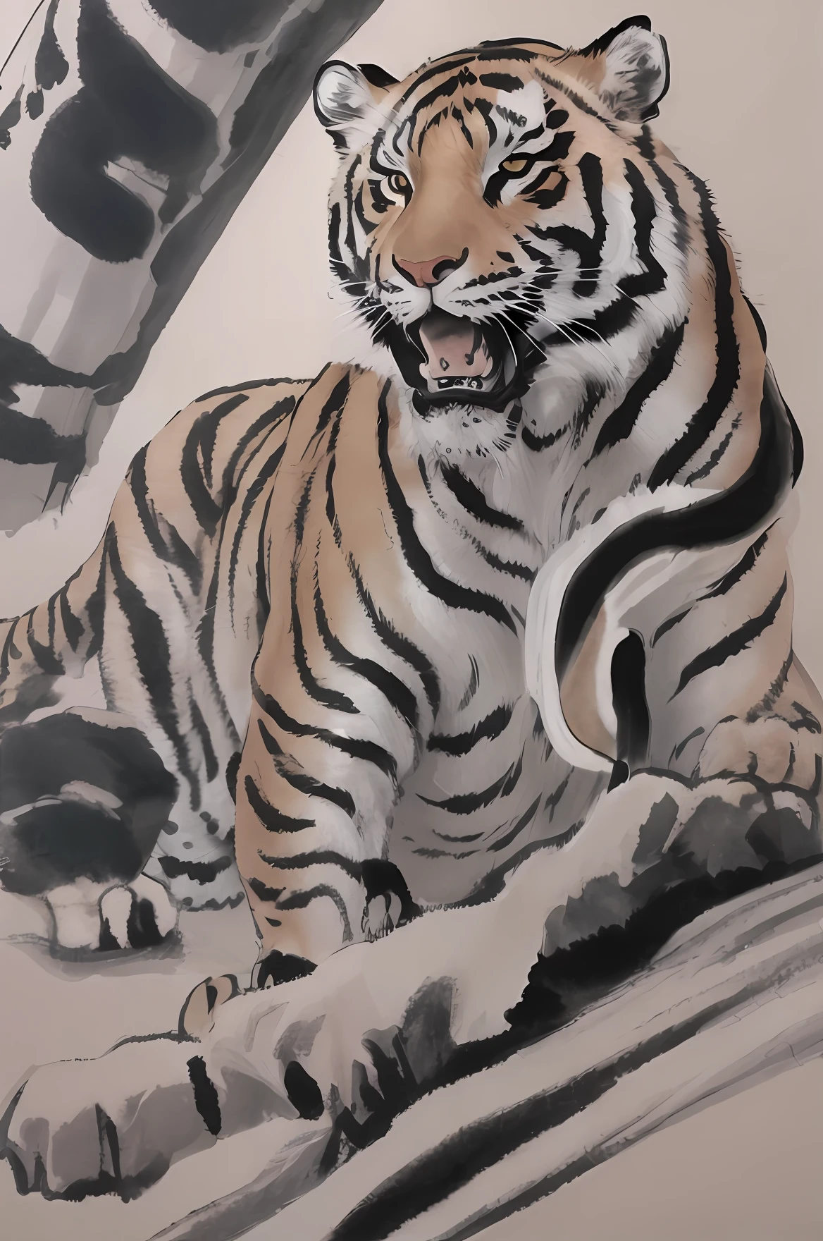 Ukiyo-e tiger tattoo